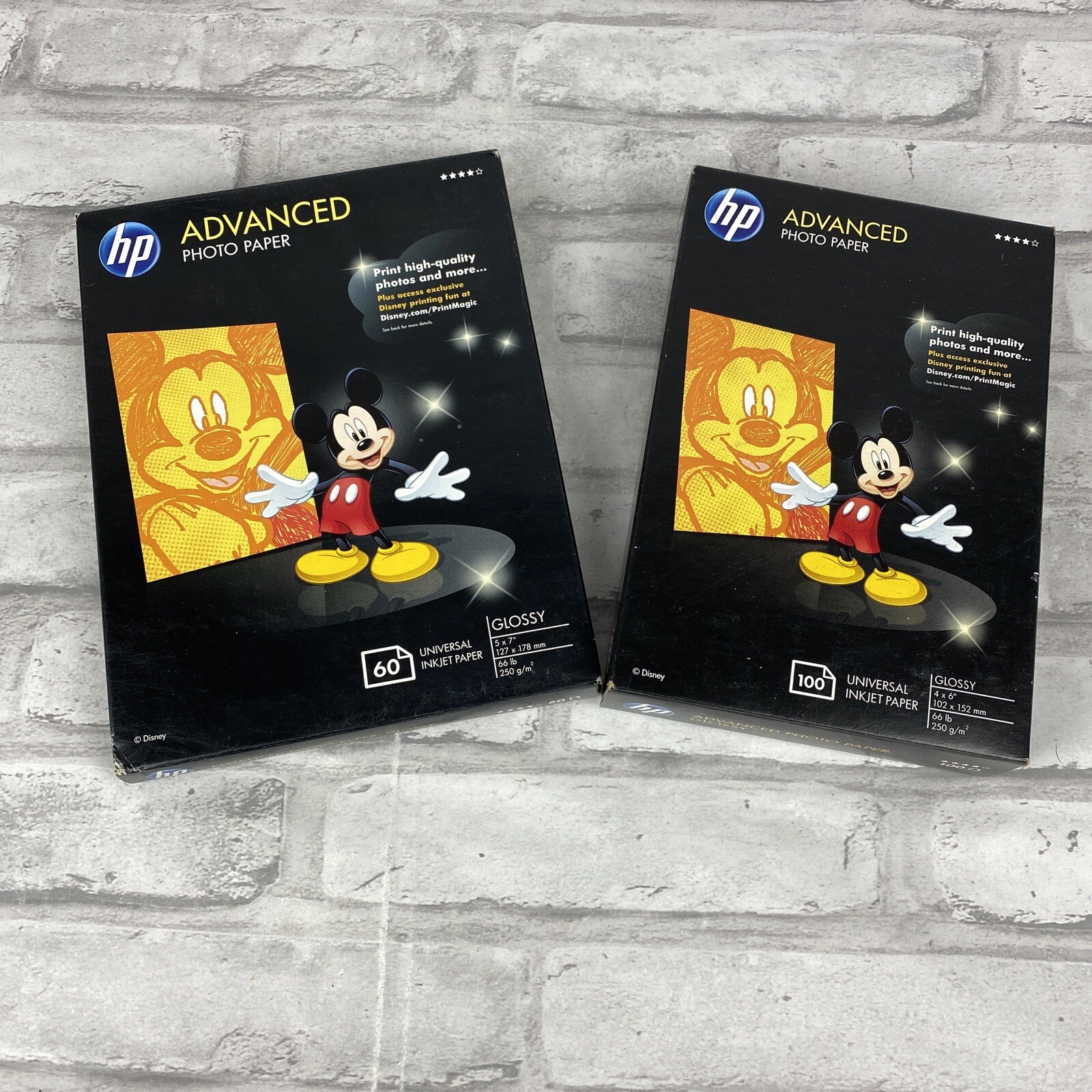 HP Advanced Universal Inkjet Glossy Photo Paper Lot of 2 4×6 100ct and 5×7 60ct