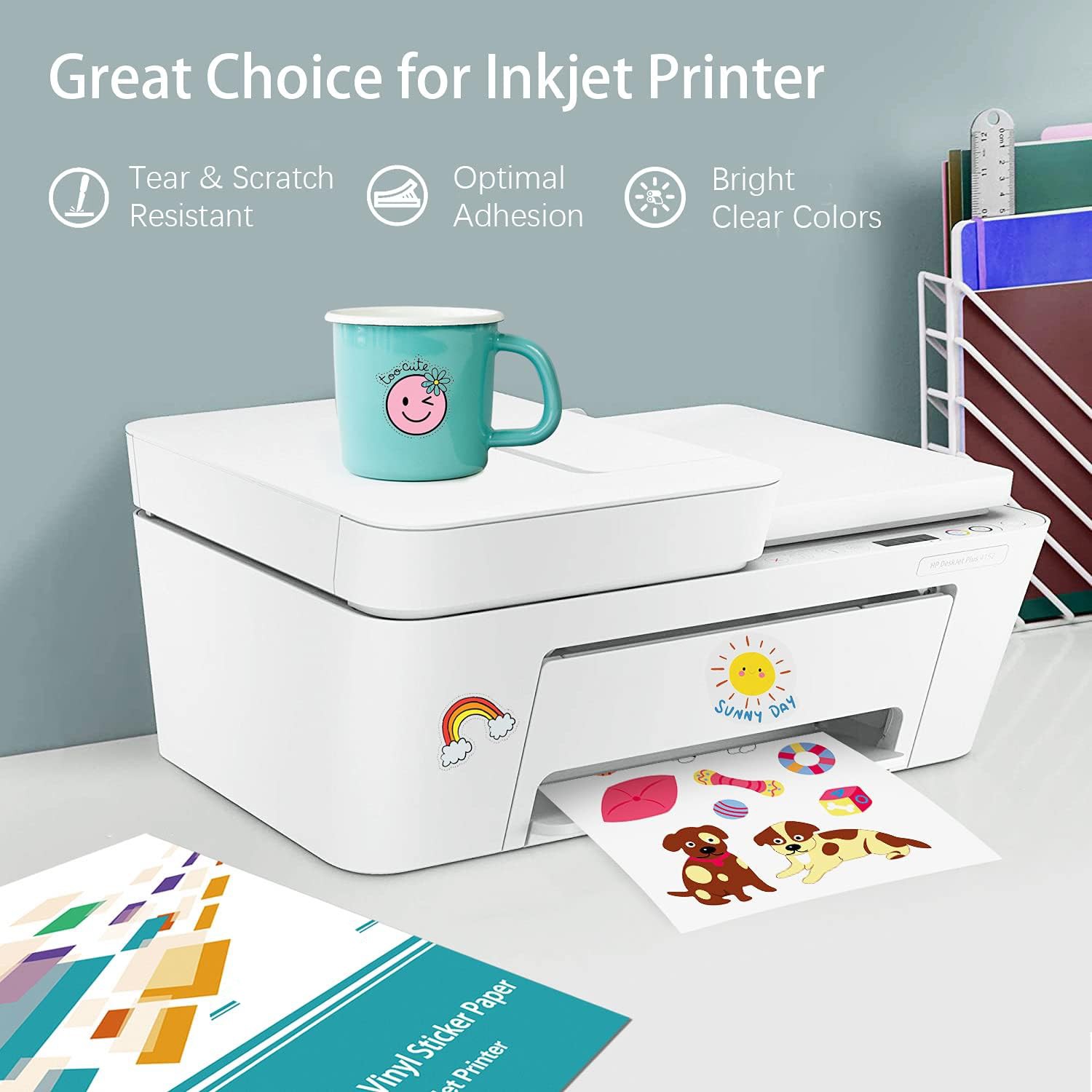 Clear Printable Vinyl Sheets for Inkjet Printer 8.5×11 Inch for Crafts, Labels