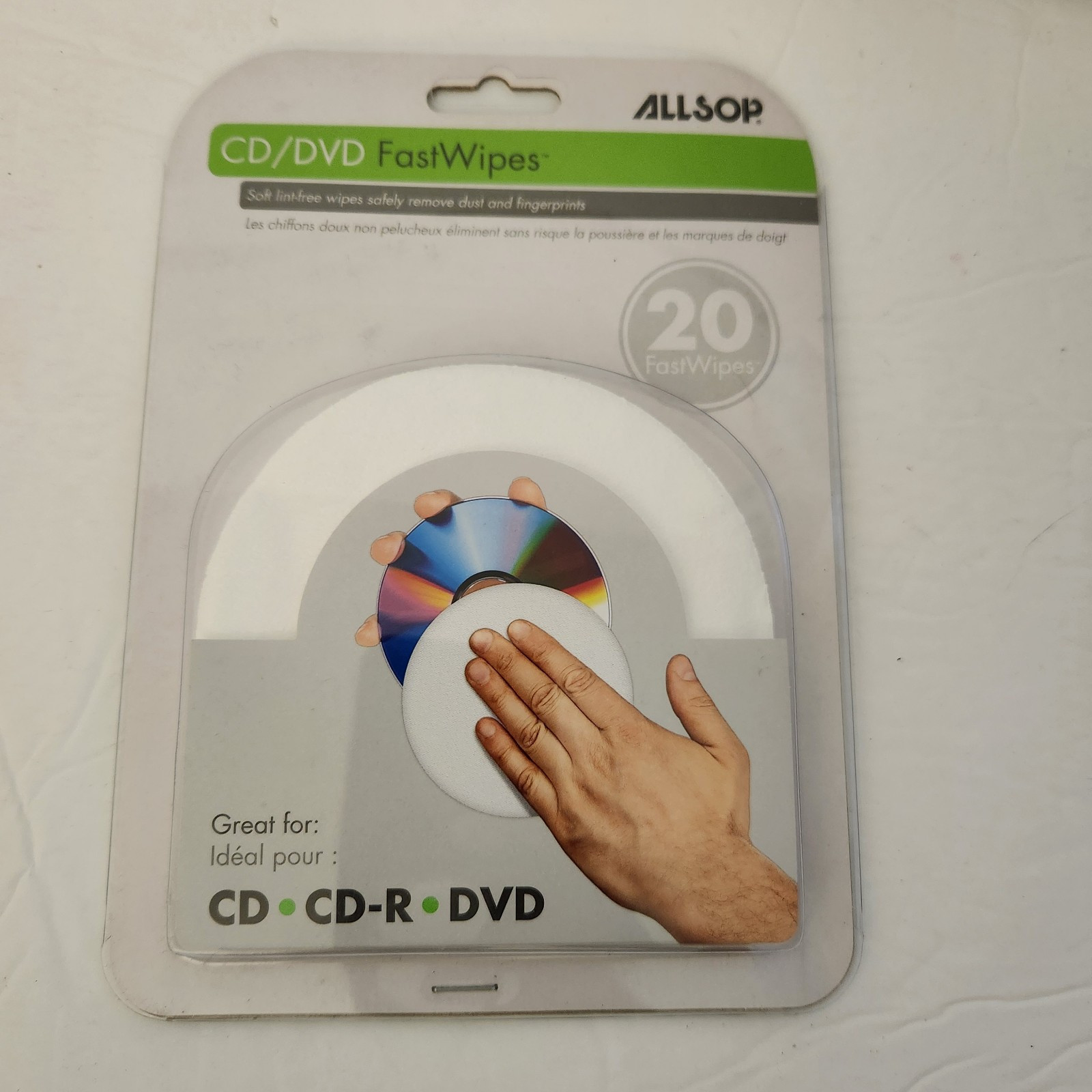 Allsop CD/ DVD FastWipes Cleaners Removes Dust Fingerprints ** Free Ship