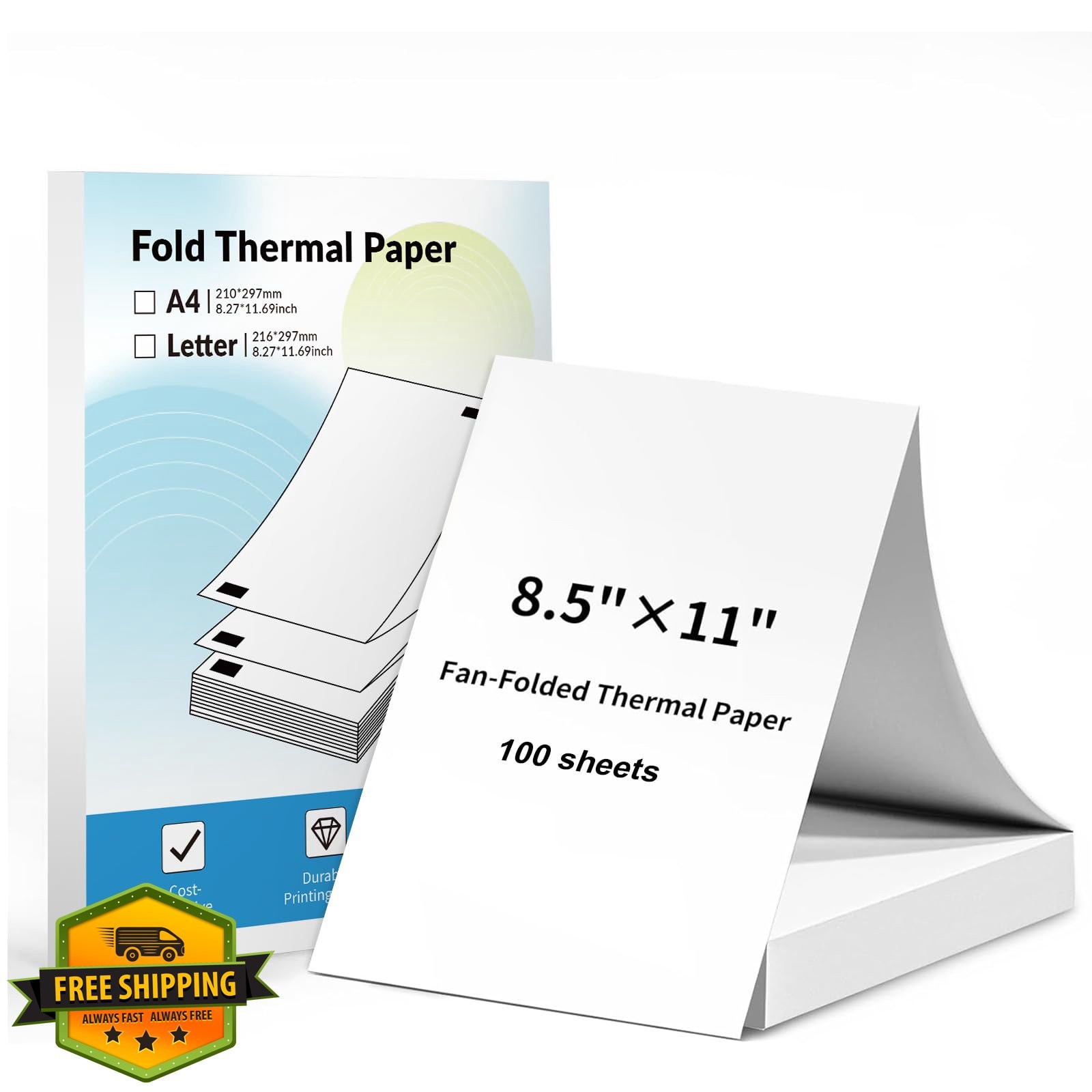 NDYIN Thermal Printer Paper 8.5x11in 100 Sheets