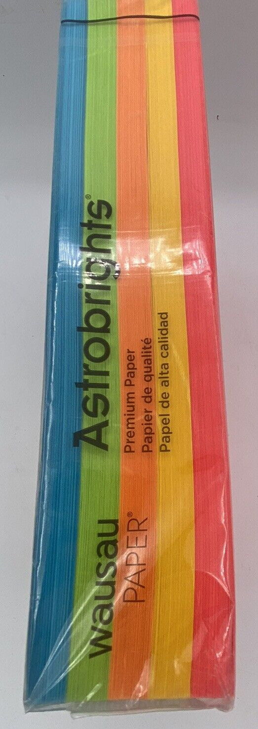 Astrobrights Paper 5 Colors 24# 500 sheets Wausau Paper Acid-Free Laser Etc NOS