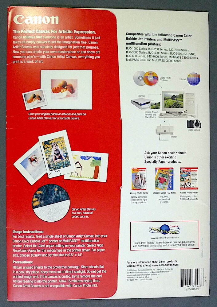 Canon Artist Canvas 9.5″ x 14″ Sheets