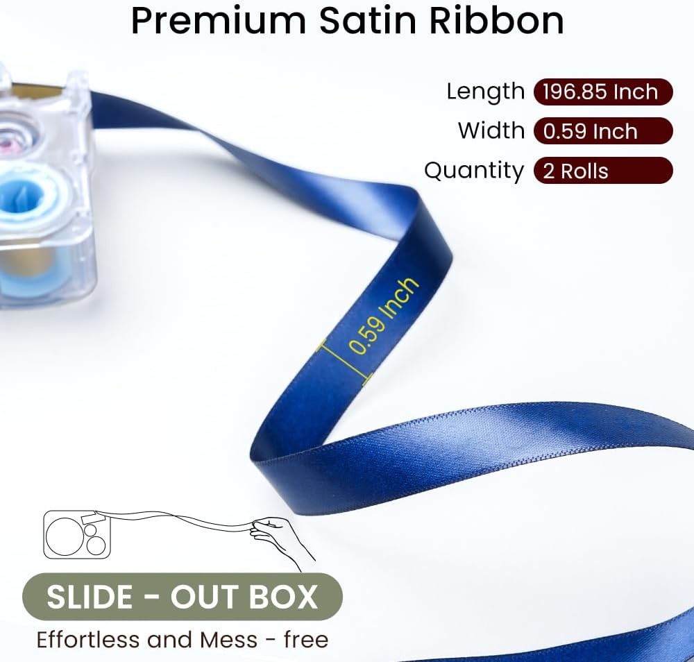 Phomemo A30 P15 Ribbon Label for Gift Wrapping, Bows Bouquets ,Party,12mm x 5m