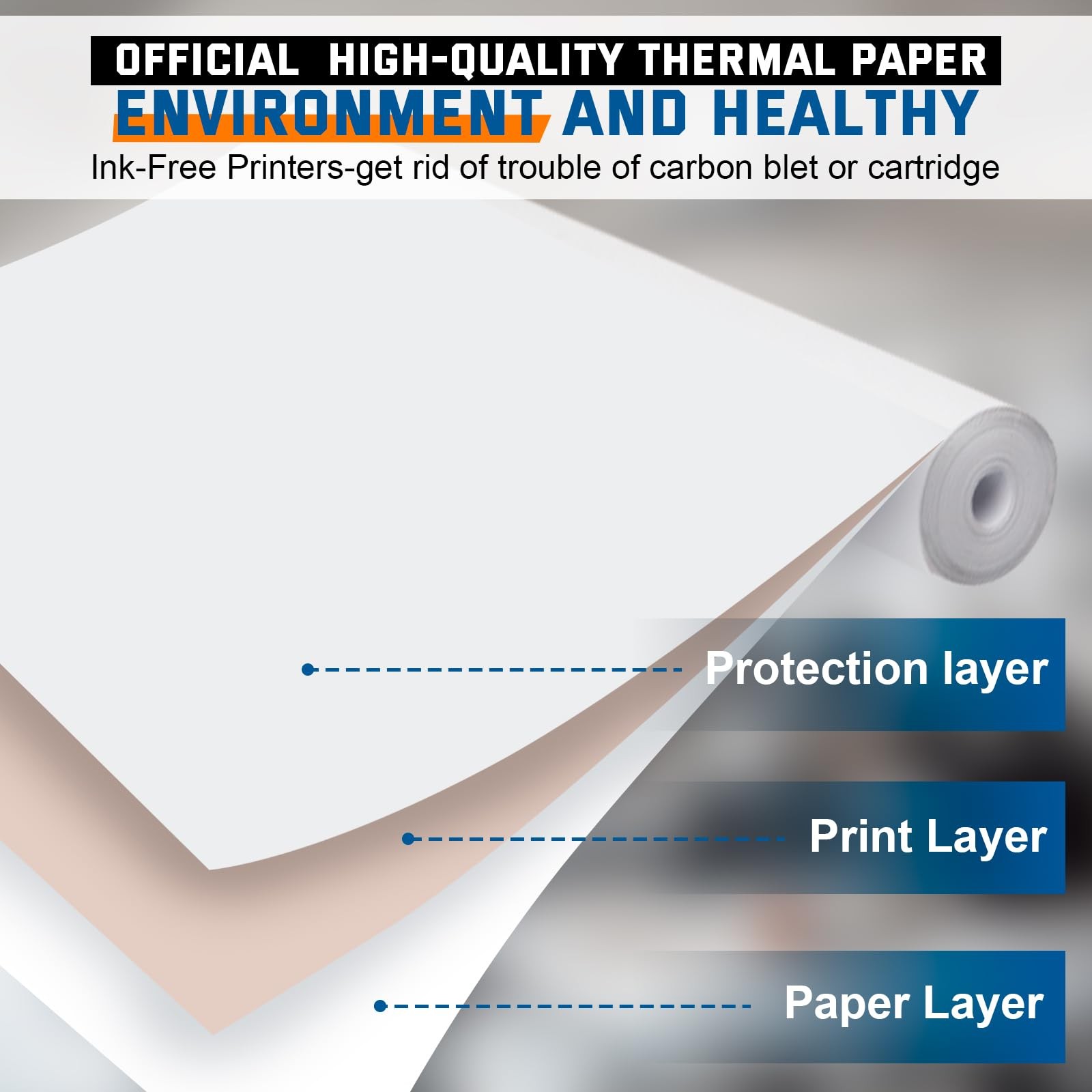 Atnadov Thermal Printer Paper 8.5”x11” US Letter Size, 4 4 Rolls, White