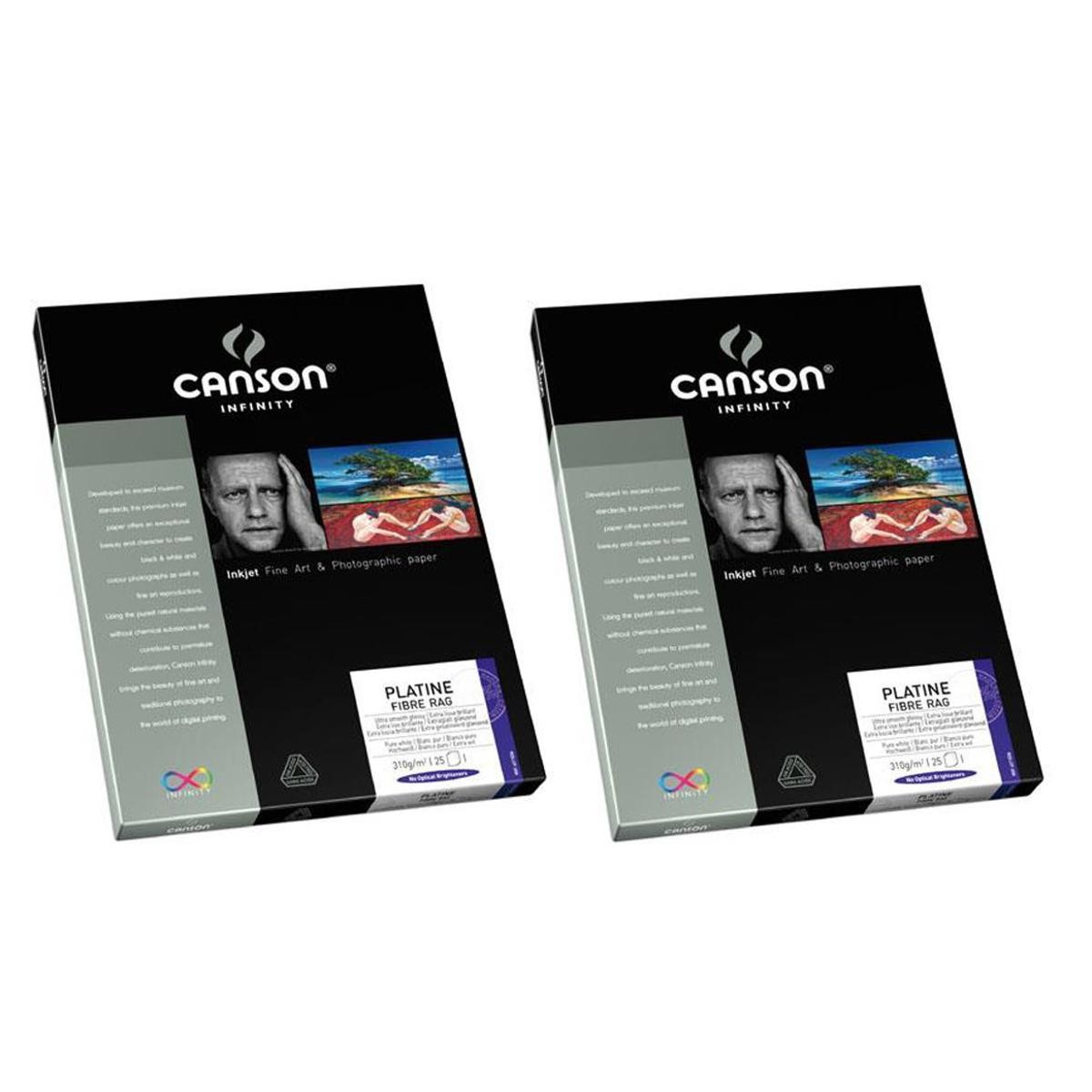 Canson Infinity 2 Pack Infinity Platine 100% Fibre Rag Bright White Smooth Satin