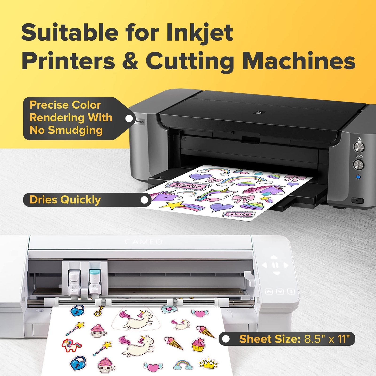 Vinyl Sticker Paper, Premium Glossy Printable Vinyl Sticker Paper for Inkjet …
