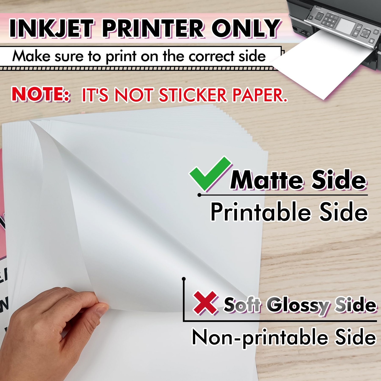 Printable Waterproof Paper for Inkjet Printer 8.5×11 In 30 Sheets Matte White…