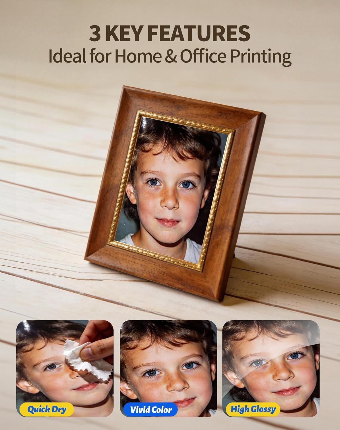 Thin Quick-Dry Glossy Paper for Inkjet, 135gsm, Ideal for DIY & Custom Prints