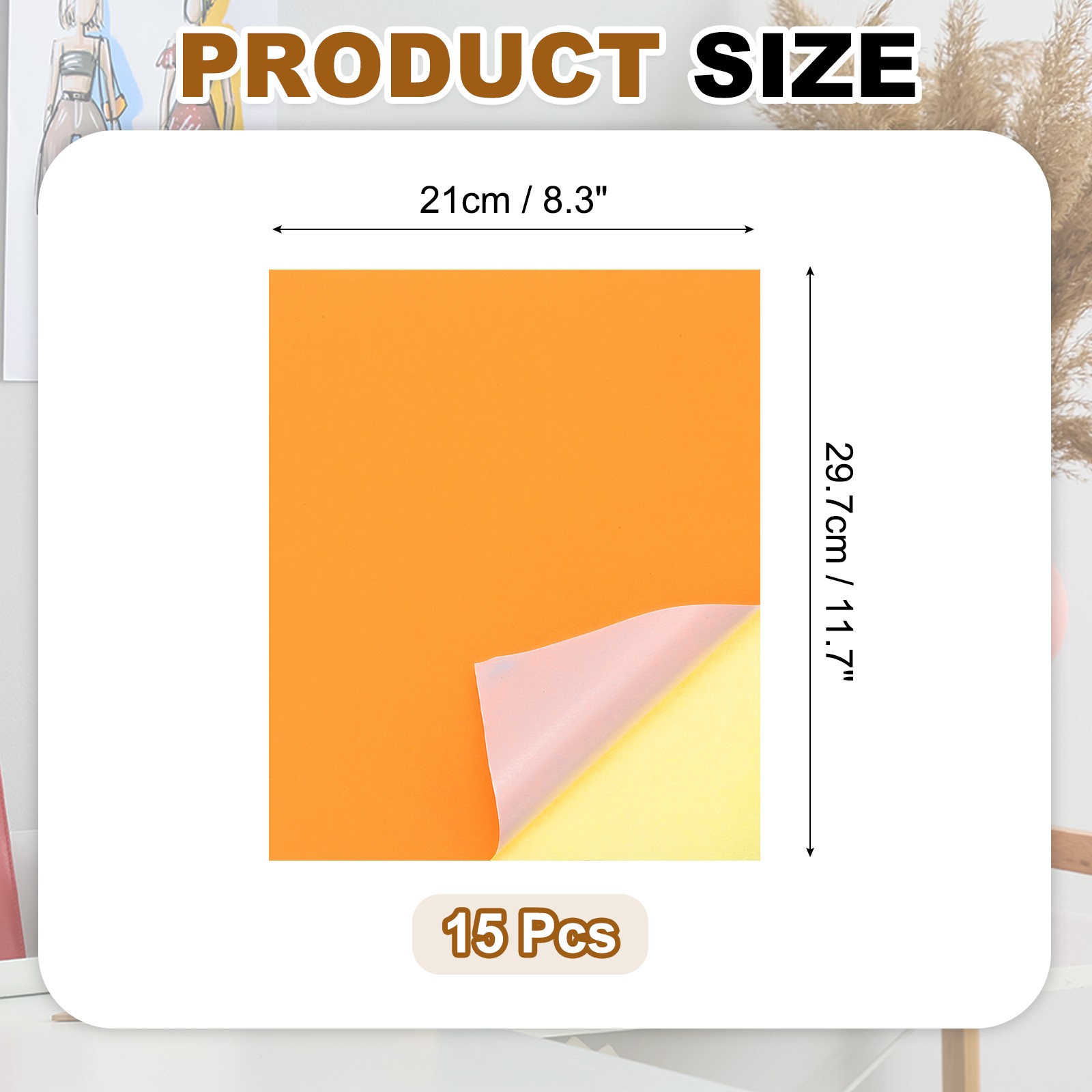 15 Sheet Printing Adhesive Paper for Inkjet Printers, Orange