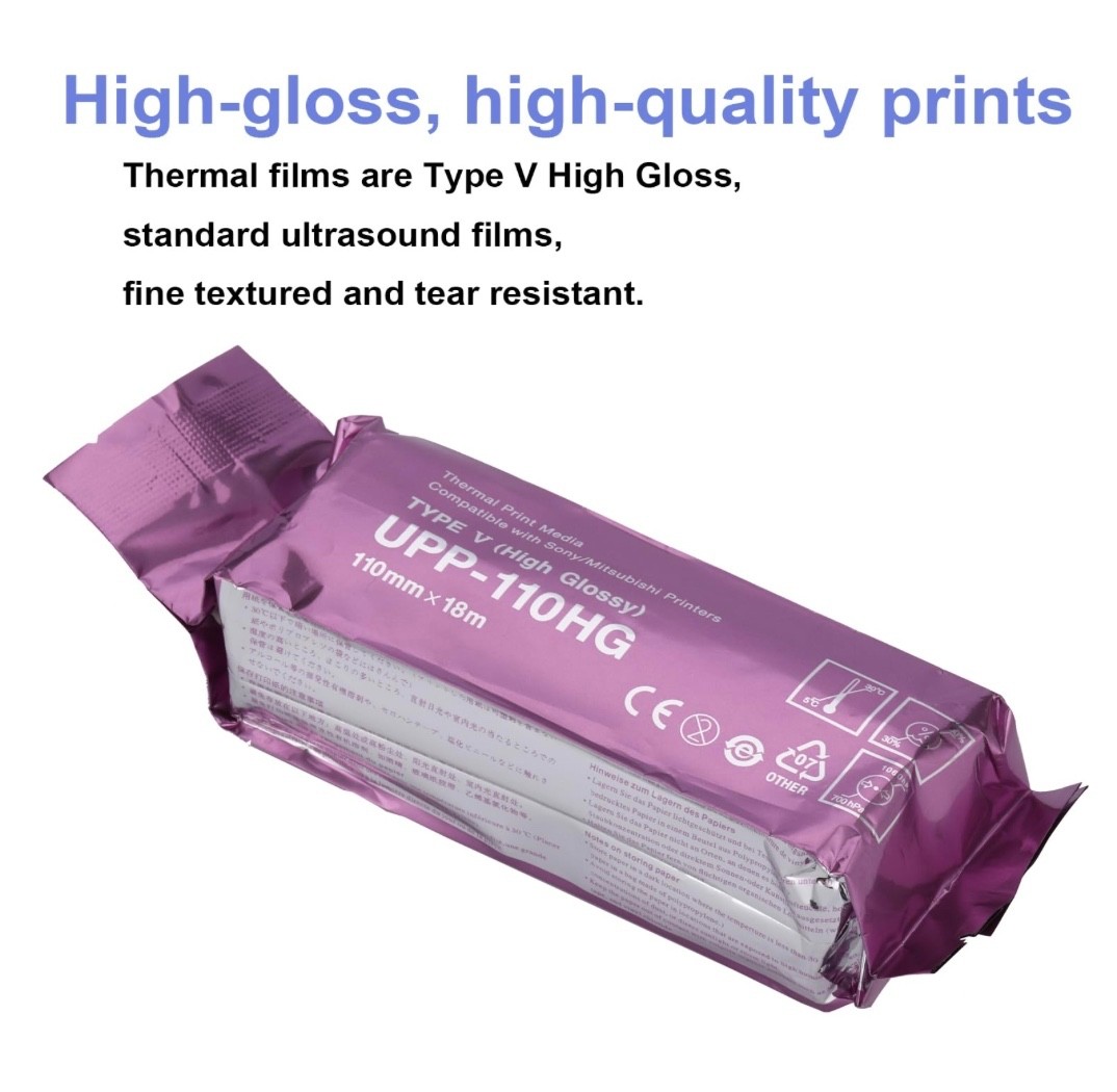 5 Rolls UPP-110HG High Gloss Ultrasound Paper Type V, UPP-110HG Sony Compatible