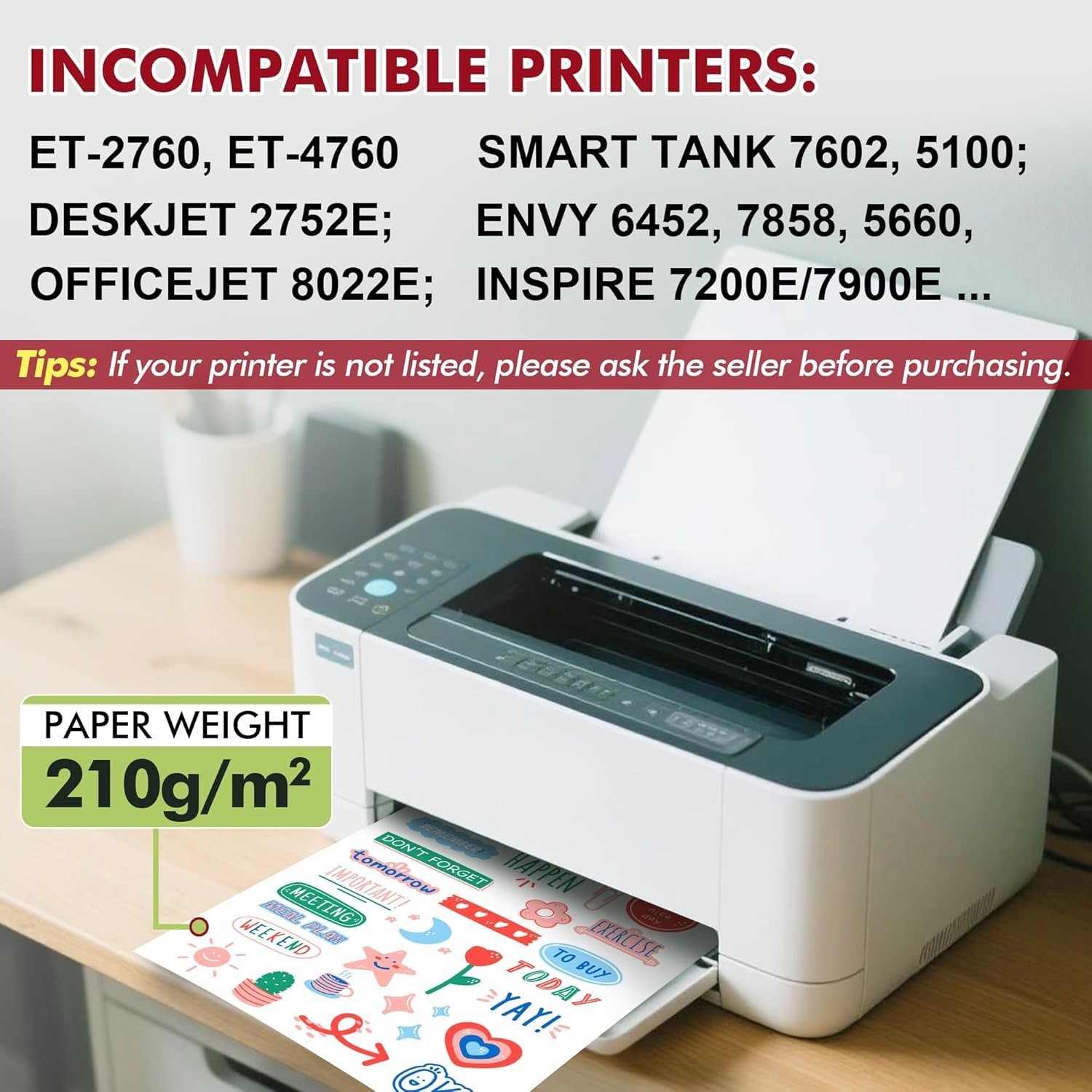 Clear Sticker Paper for Inkjet Printers – Waterproof Translucent Printable Vi…