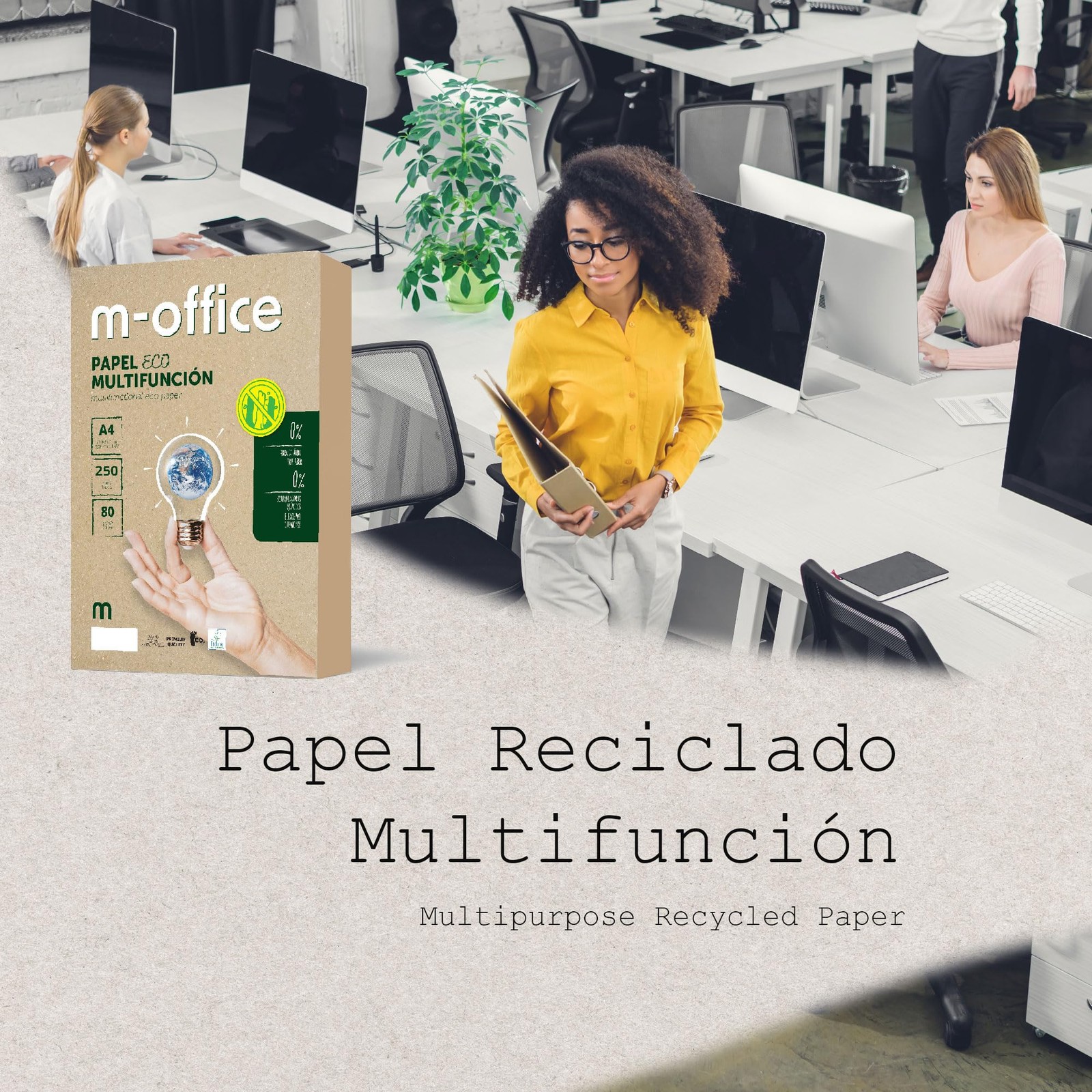 Recycled Paper, A4, 80g, Paper for Copiers and Printers, 2 Packs with…