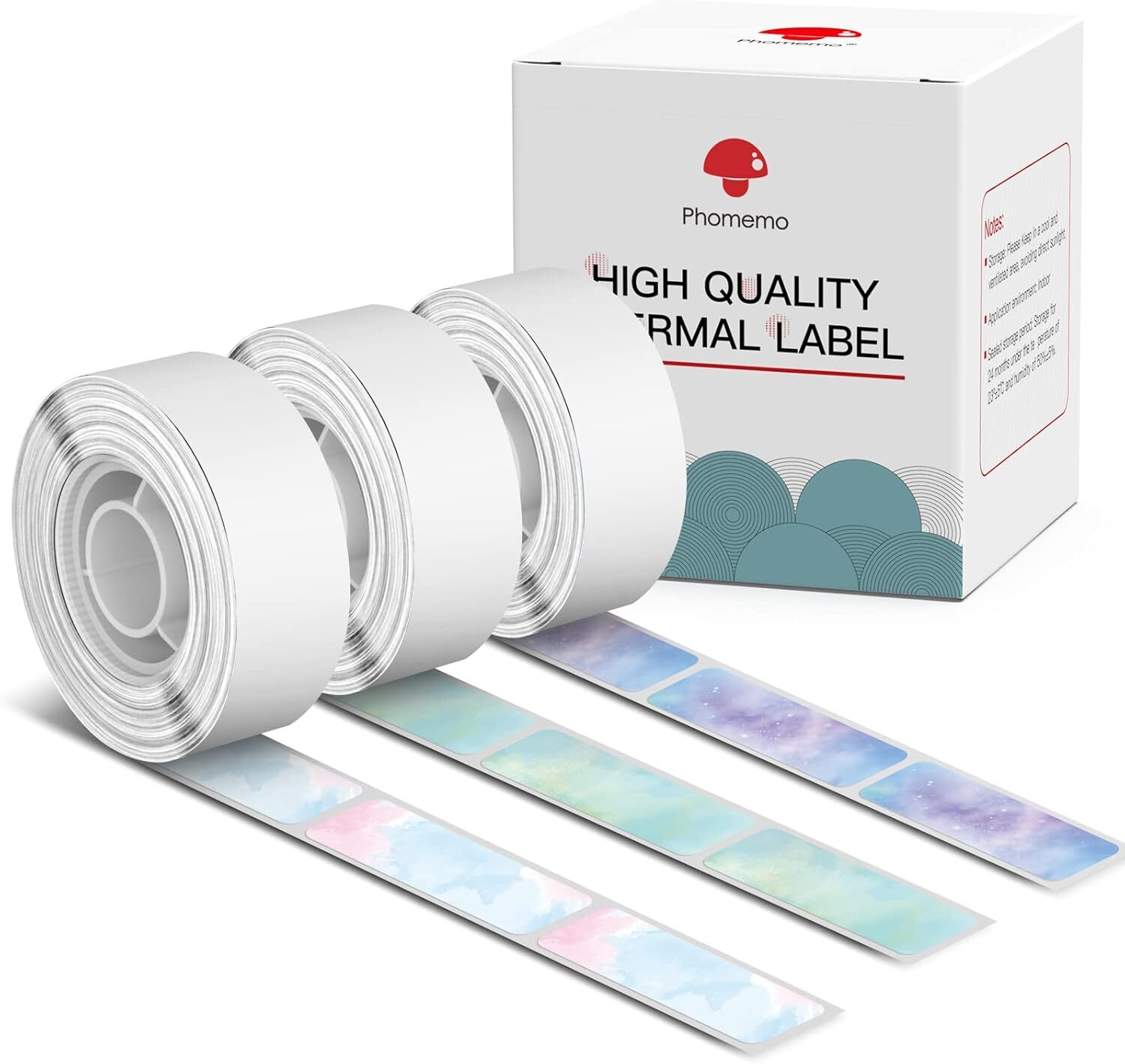 3Roll Phomemo Label Printer Tape Starry Sky Pattern Sticker Label for D30 Q30S