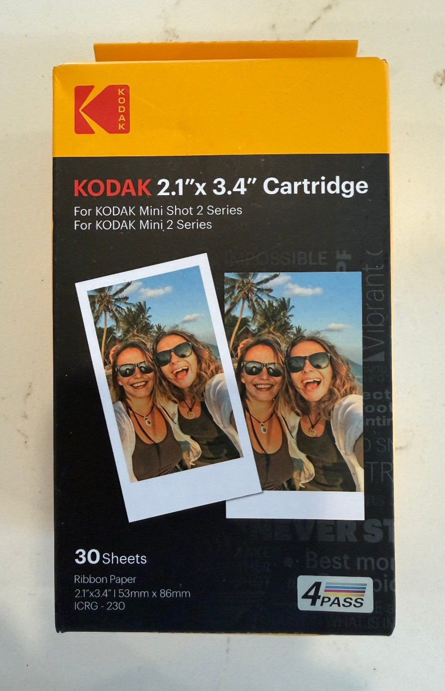 Kodak Cartridge 2.1 X 3.4 Cartridge 30 Sheets Mini Shot 2 Series New Sealed