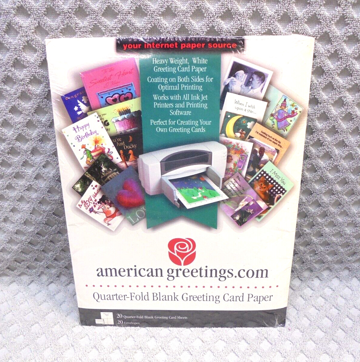 American Greetings Blank Greeting Card Printer Paper 20 Pack Quarter Fold