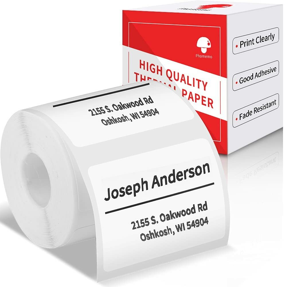 6 Roll 1380 Labels for Phomemo M110 M100 Printer, 40 x 30mm Square Thermal Paper