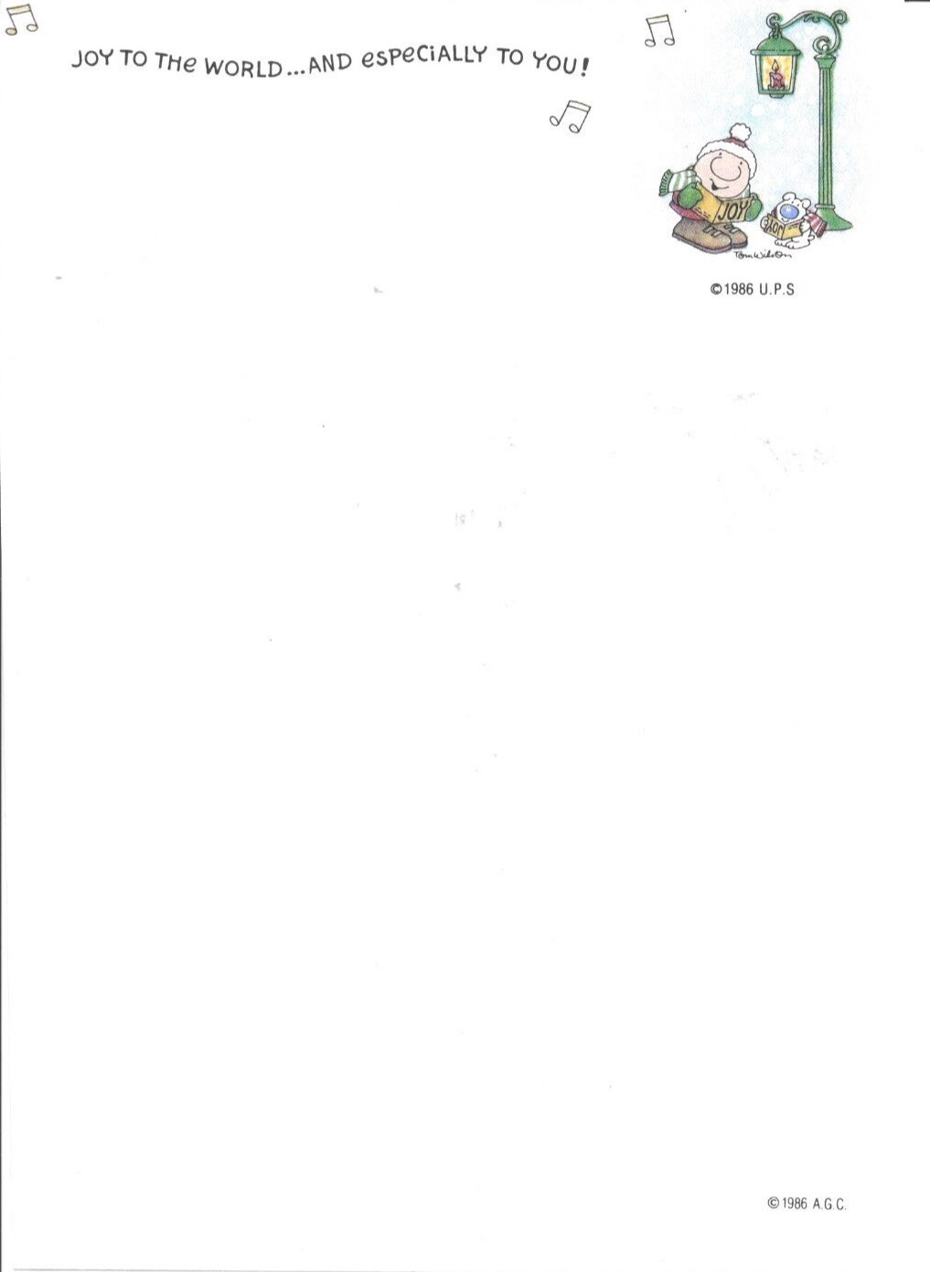Ziggy & Fuzz Joy To The World Christmas Letter Stationery Paper – 9 sheets