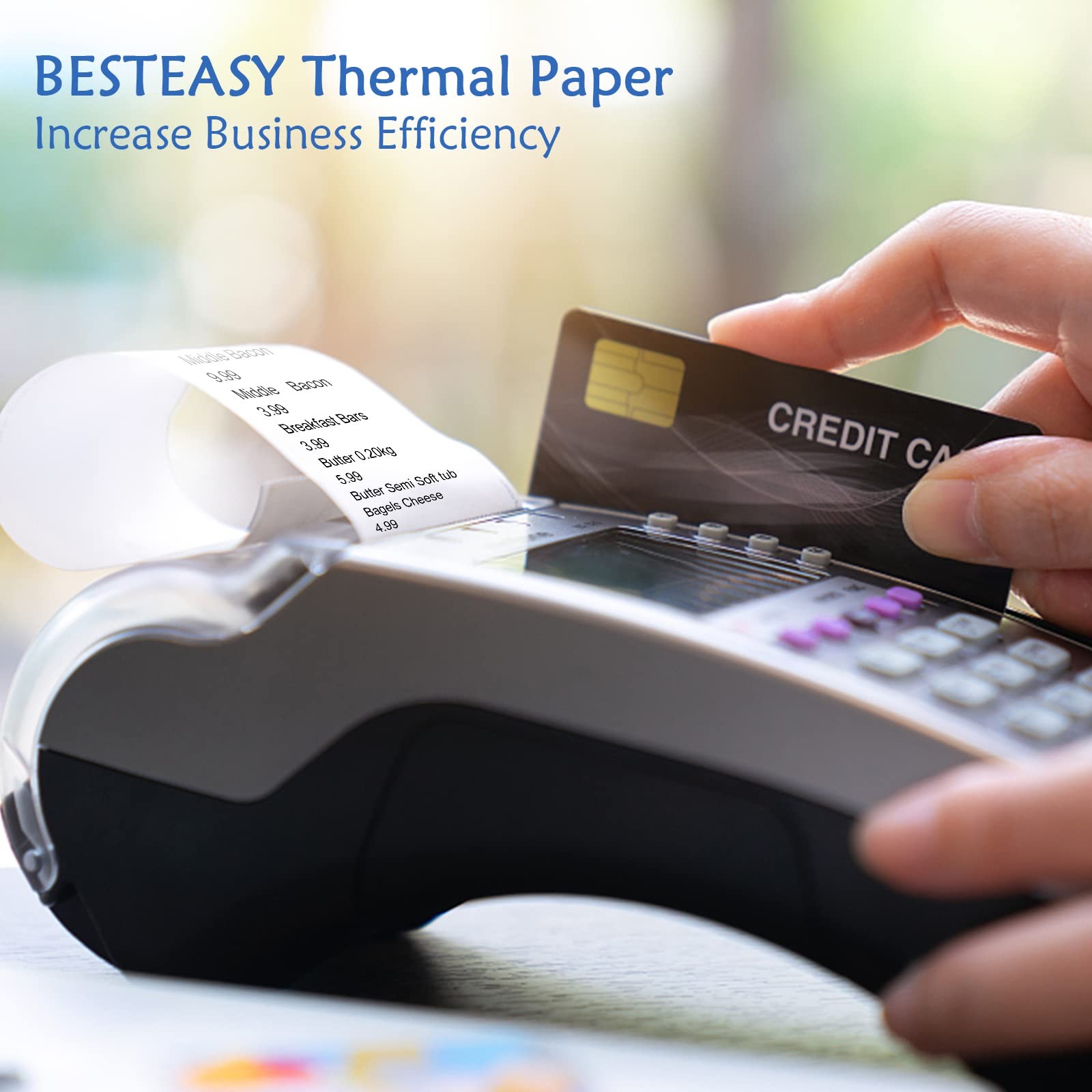 BESTEASY 2-1/4″ x 85′ POS Cash Register Roll Thermal x 85′, White