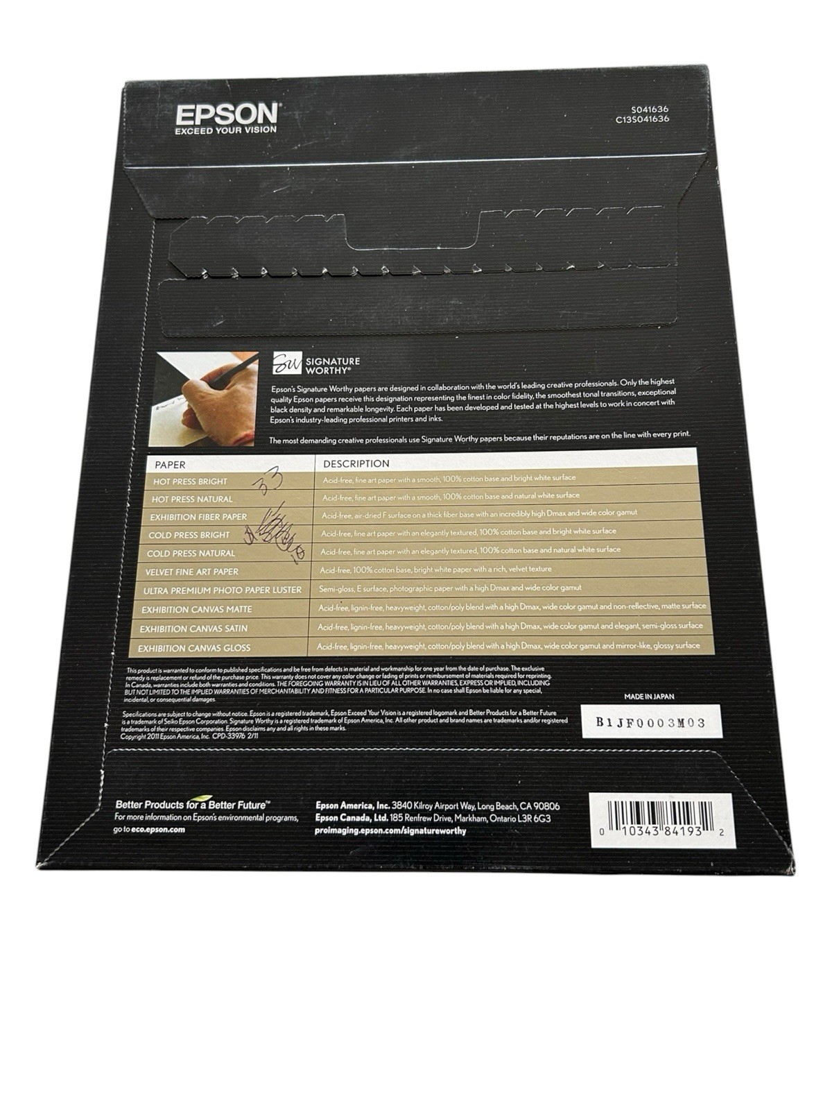 Epson Velvet Fine Art Paper. Two 13” X 19”, Two 8.5” X 11” Lot Of 4 Total