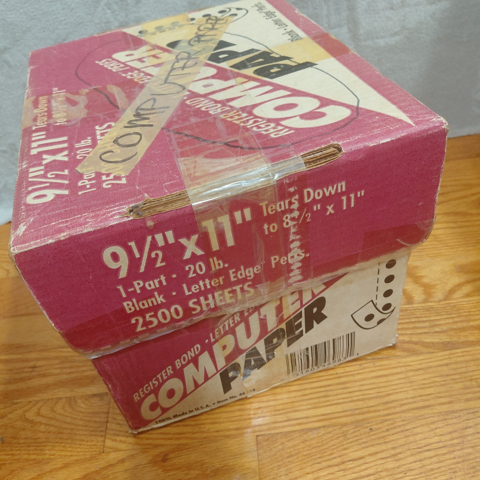 Dot Matrix Computer Paper 9.5 X11” 2500 Sheets Sealed Box