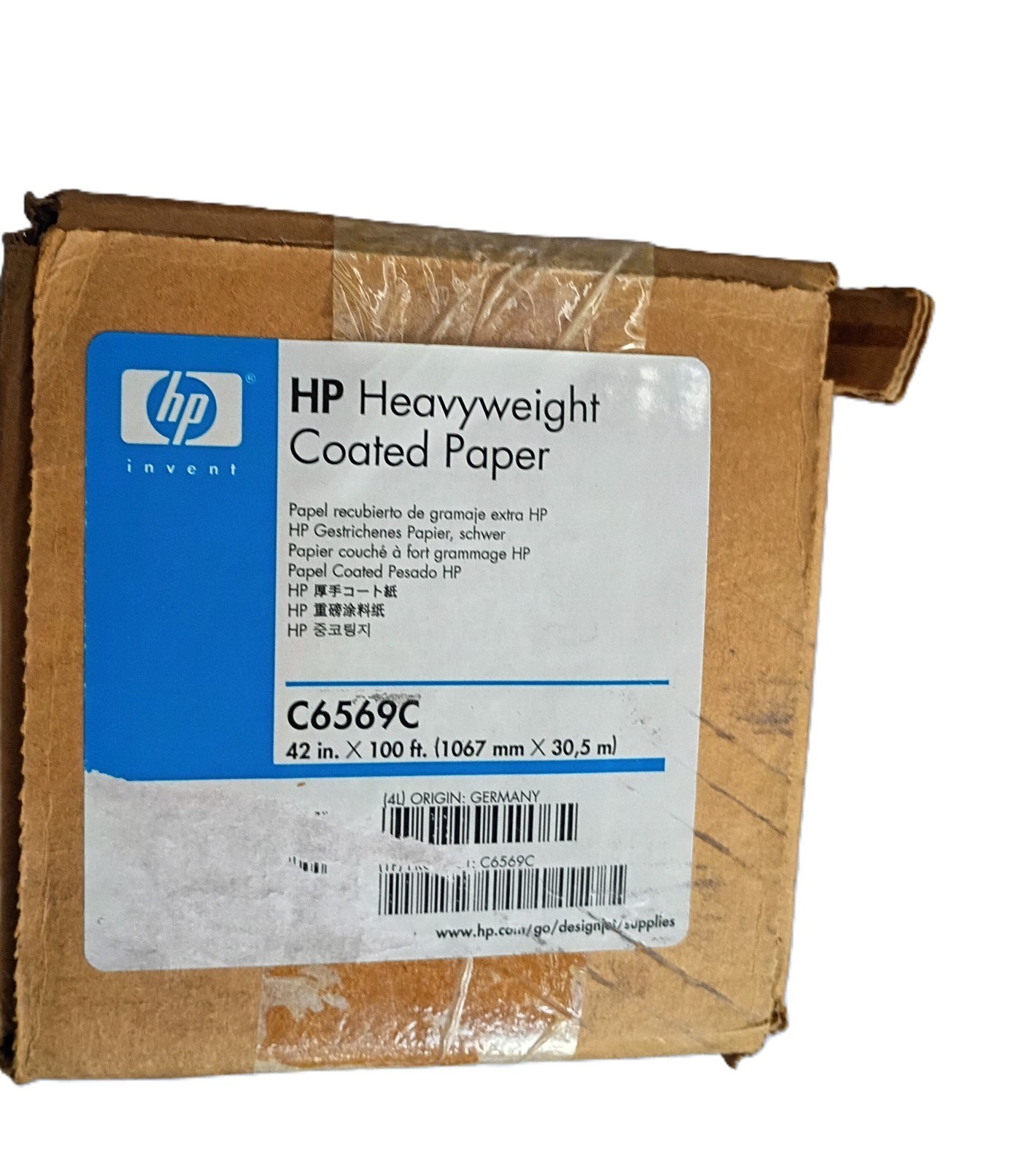 HP C6569C Heavyweight Coated Paper Roll 42″ x 100 ft Matte Wide-Format DesignJet