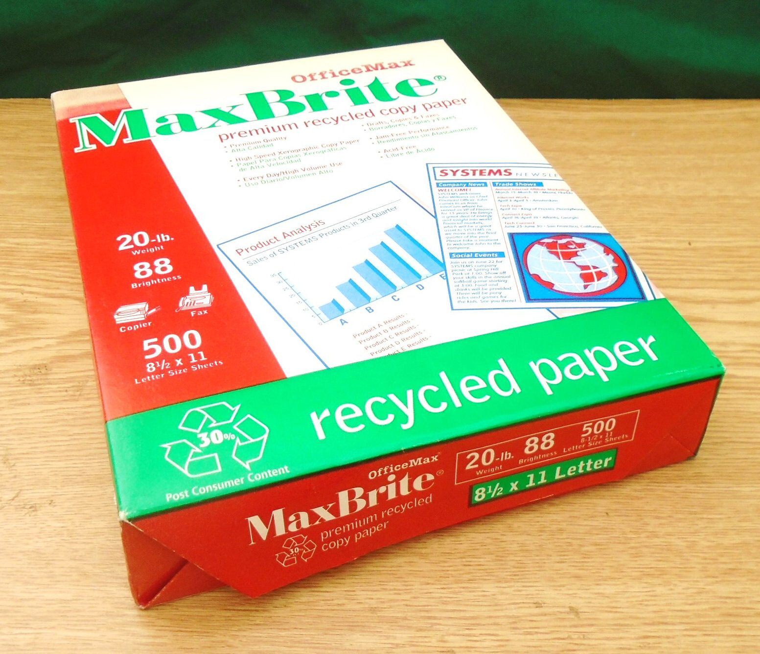 OfficeMax MaxBrite Paper 8½”x11″ 20 lb. 500 Sheets 88 Brightness – NEW & Sealed
