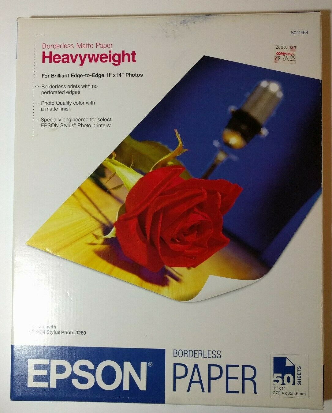 Epson S041468 Heavyweight Borderless Matte Paper 11 x 14 Borderless