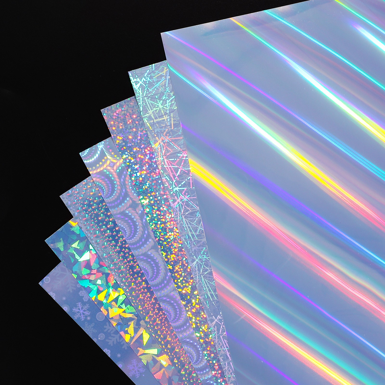 12×8 Inch 12 Sheet Sesame Pattern Printable Holographic Adhesive Paper