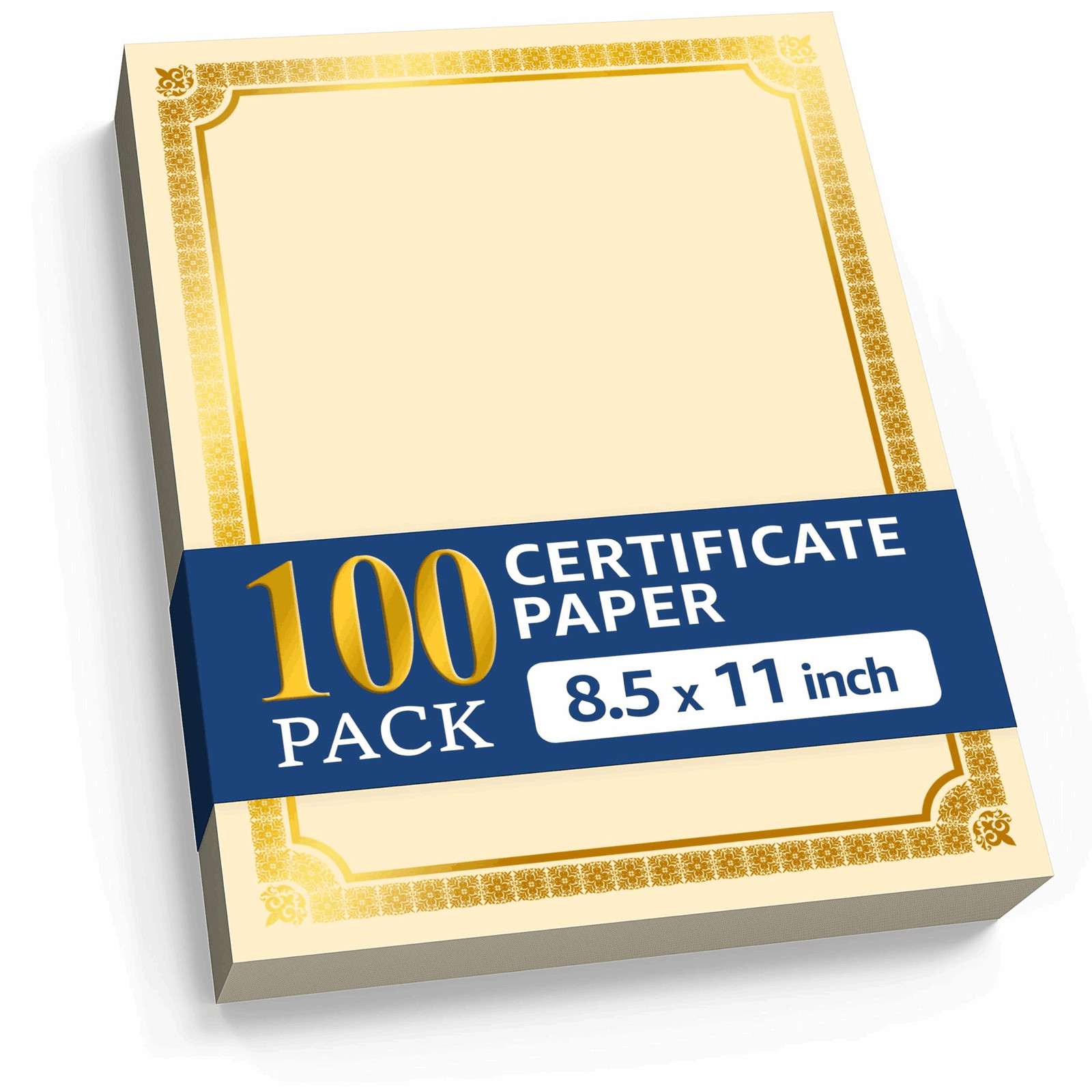 100 Certificate Paper 8.5 x 11 for Printing Blank Certificate Papers for Award