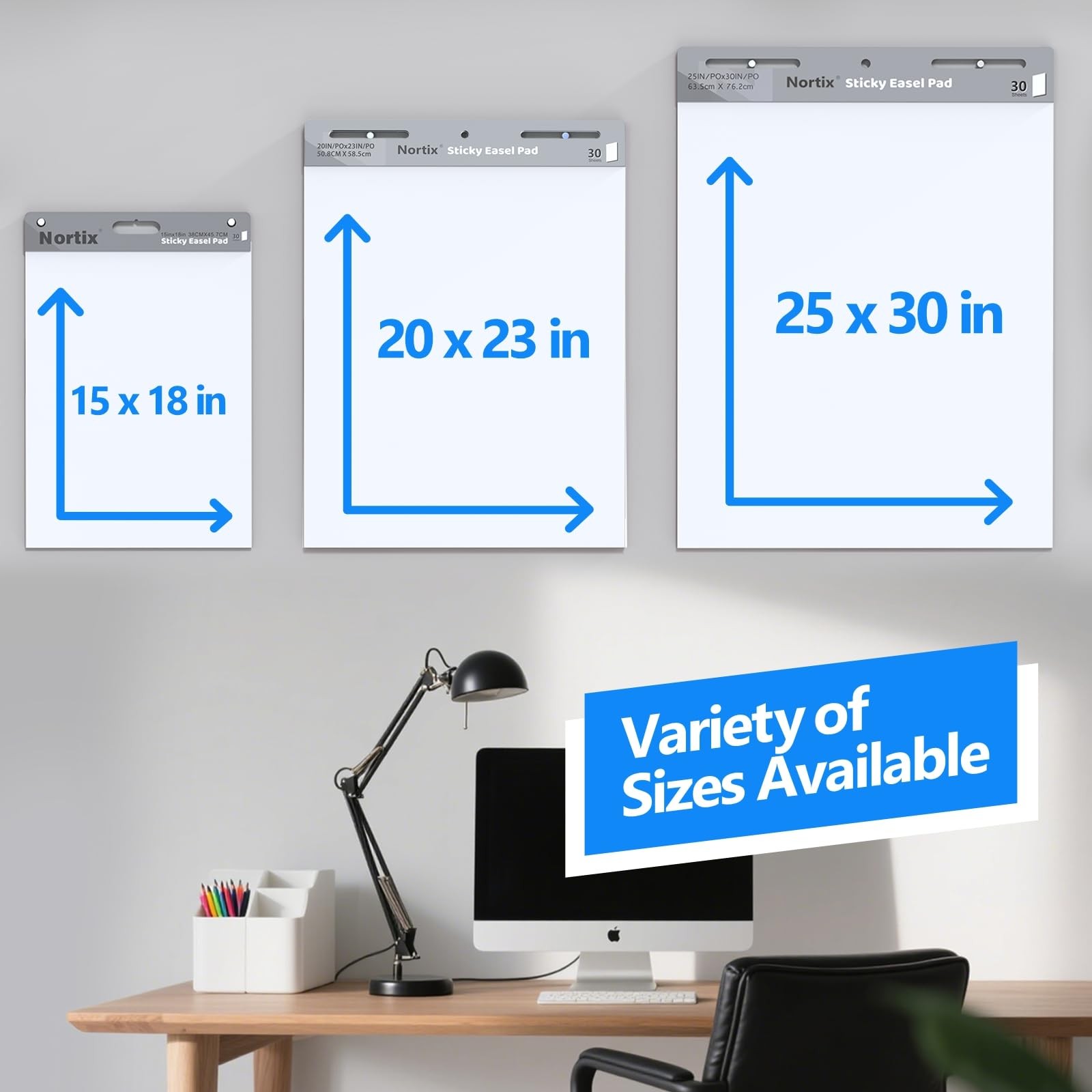 Nortix Flip Chart Paper 15×18 6 Pack Sticky Pad