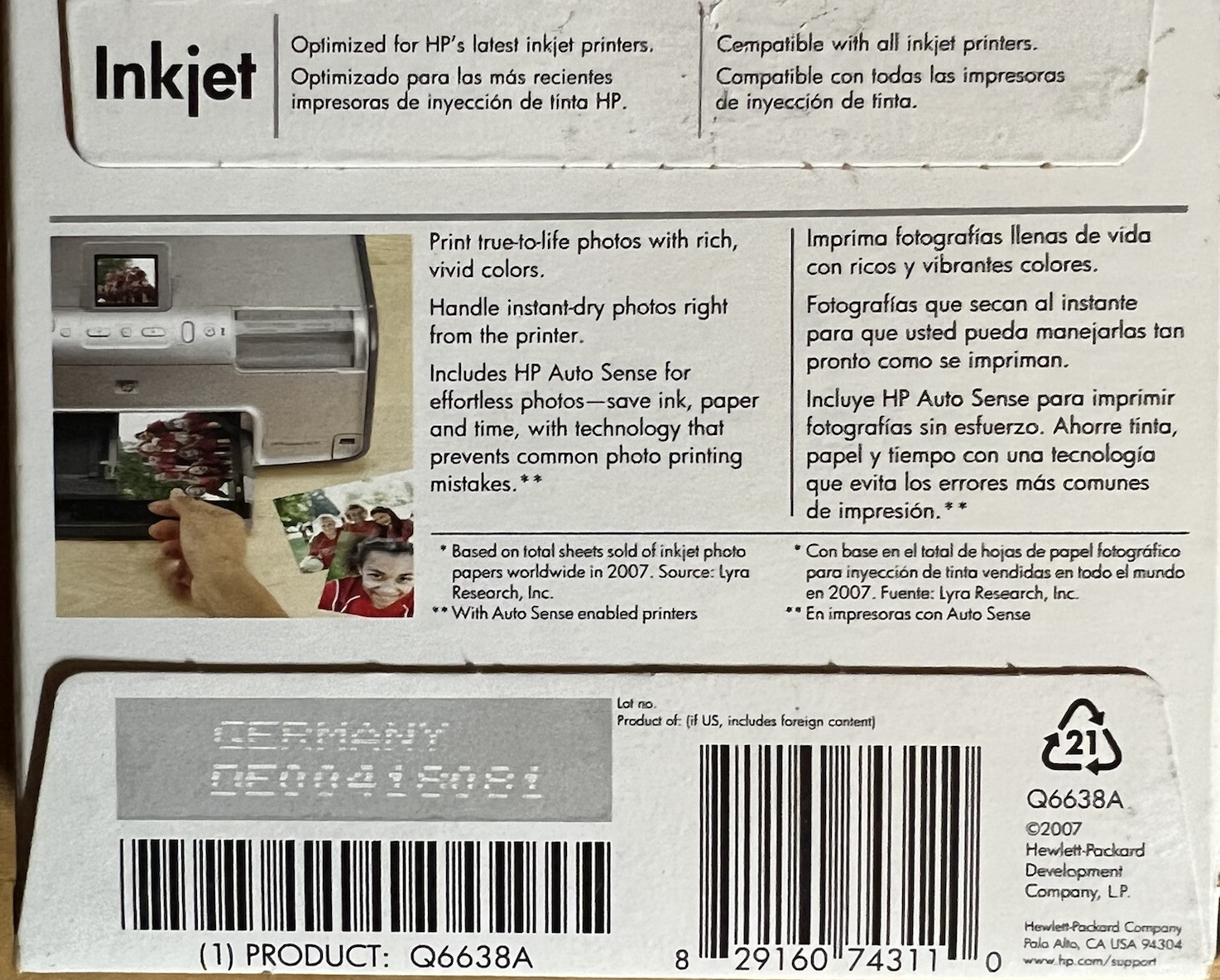 HP Advanced Glossy Photo Paper Inkjet 100 4×6 in borderless | Q6638A