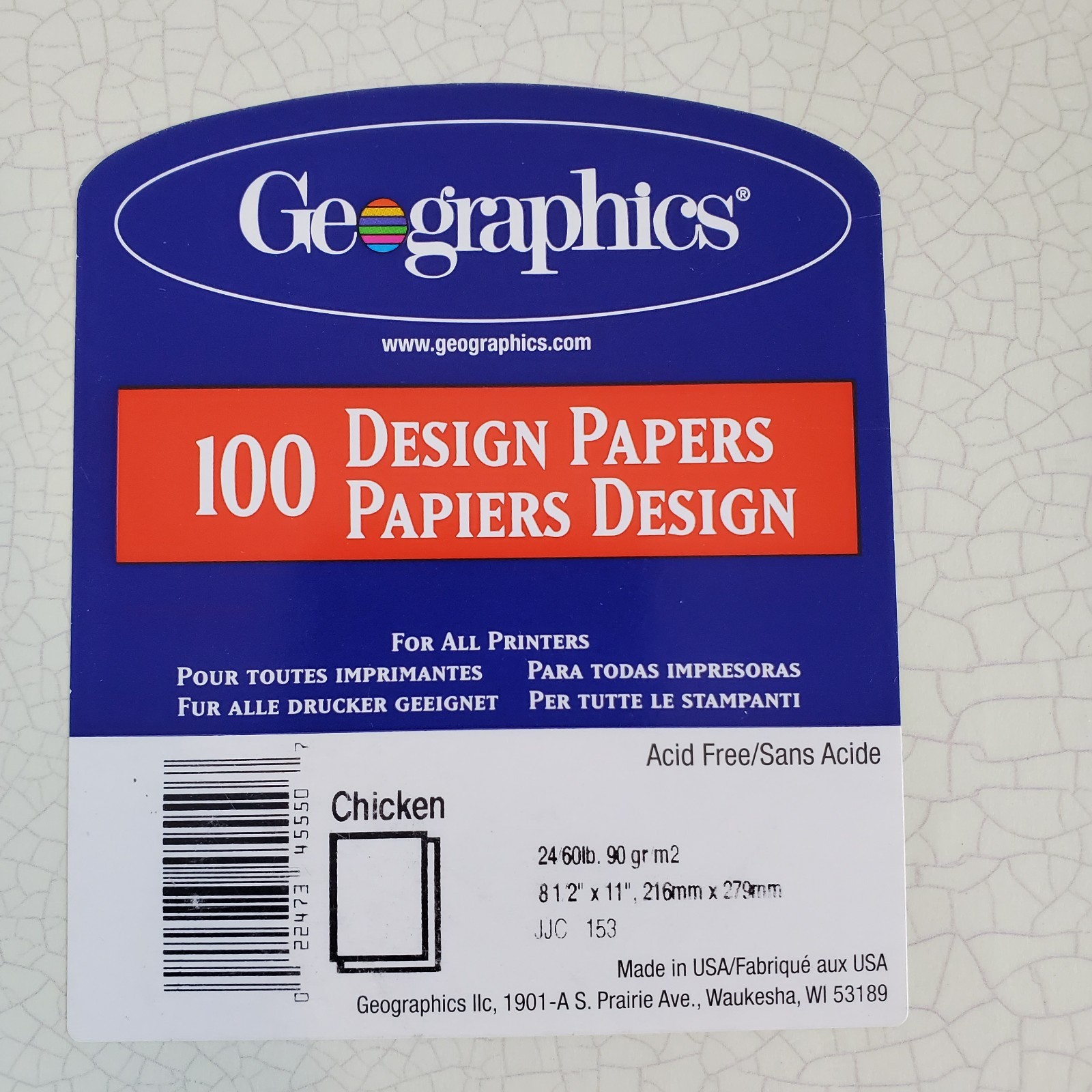 Geographics Chicken Design Papers 8.5″ x 11″ 100 Sheets Acid Free All Printer