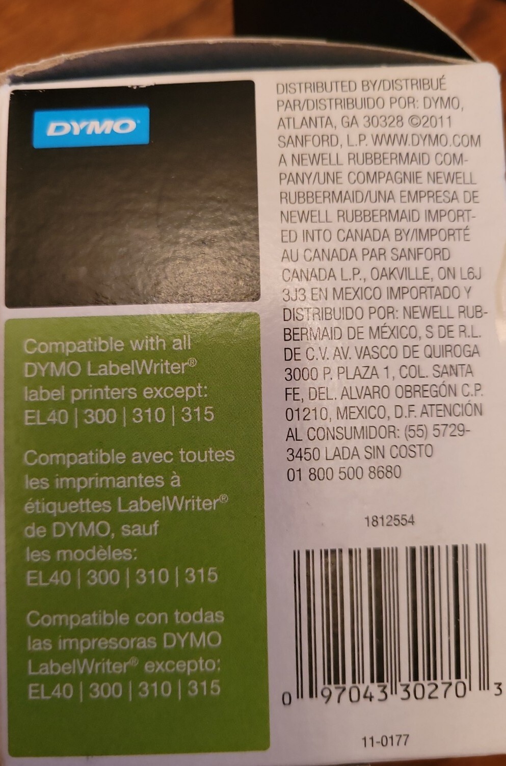 Dymo 30270 LW Continuous roll 2-1/4 X 300ft