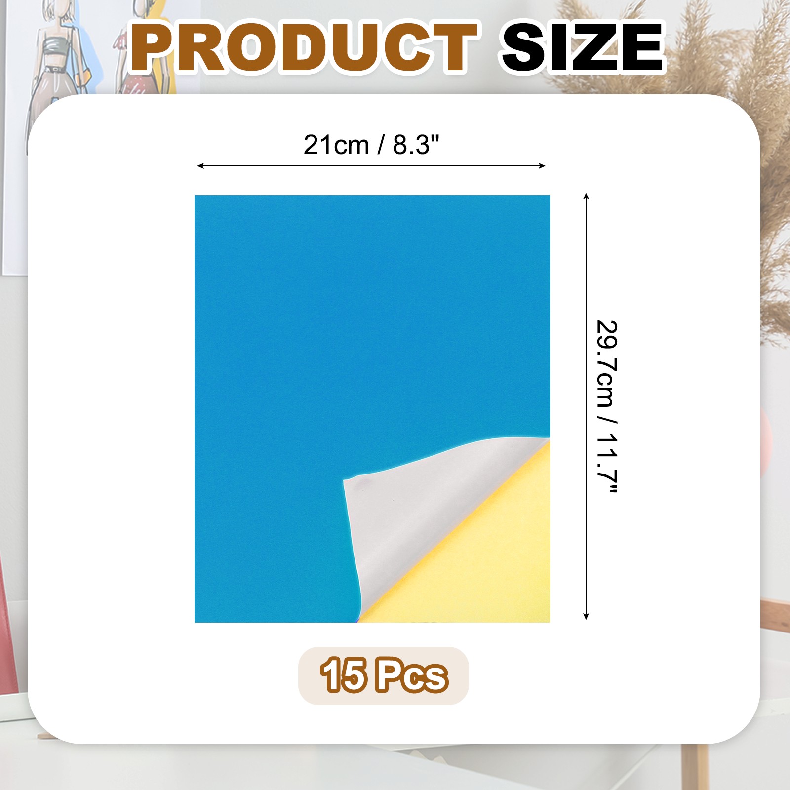 15 Sheets Printable Vinyl Sticker Paper for Inkjet Printer, Blue