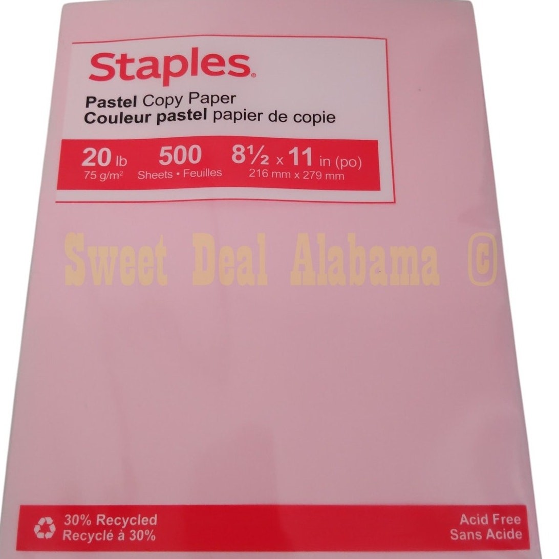 2 Reams, 1000 Pages, Staples Pastel Pink Copy Paper 8-1/2″ X 11″ No.14779