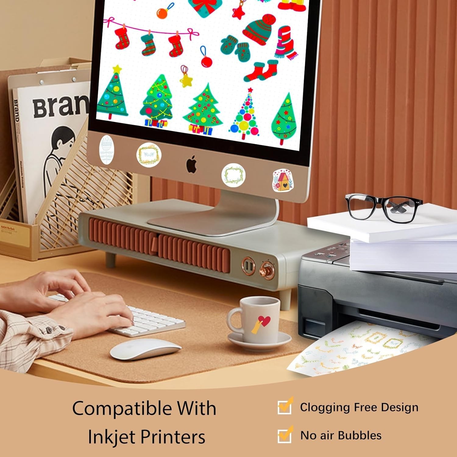 Printable Vinyl Sticker Paper for Inkjet Printer – 35 Sheets Glossy White – 8…