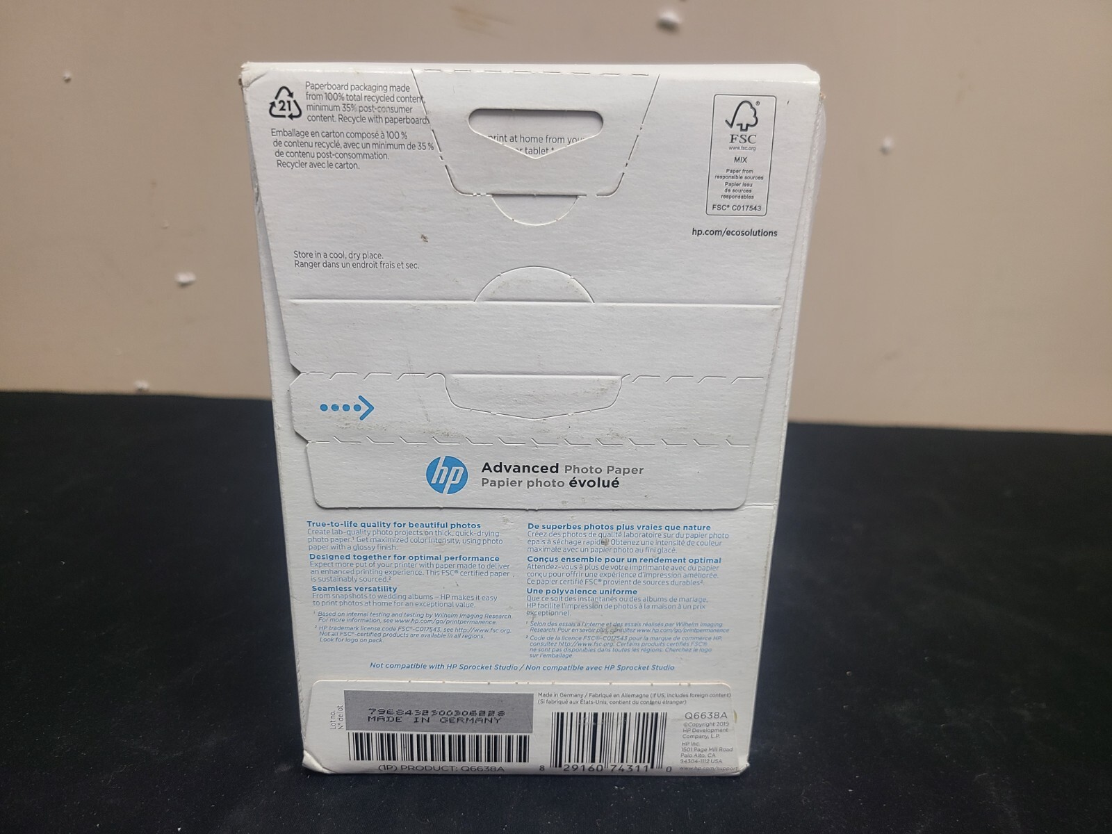 Hewlett Packard Q6638A 4 x 6 inch Glossy Printer Paper – 100 Sheets New