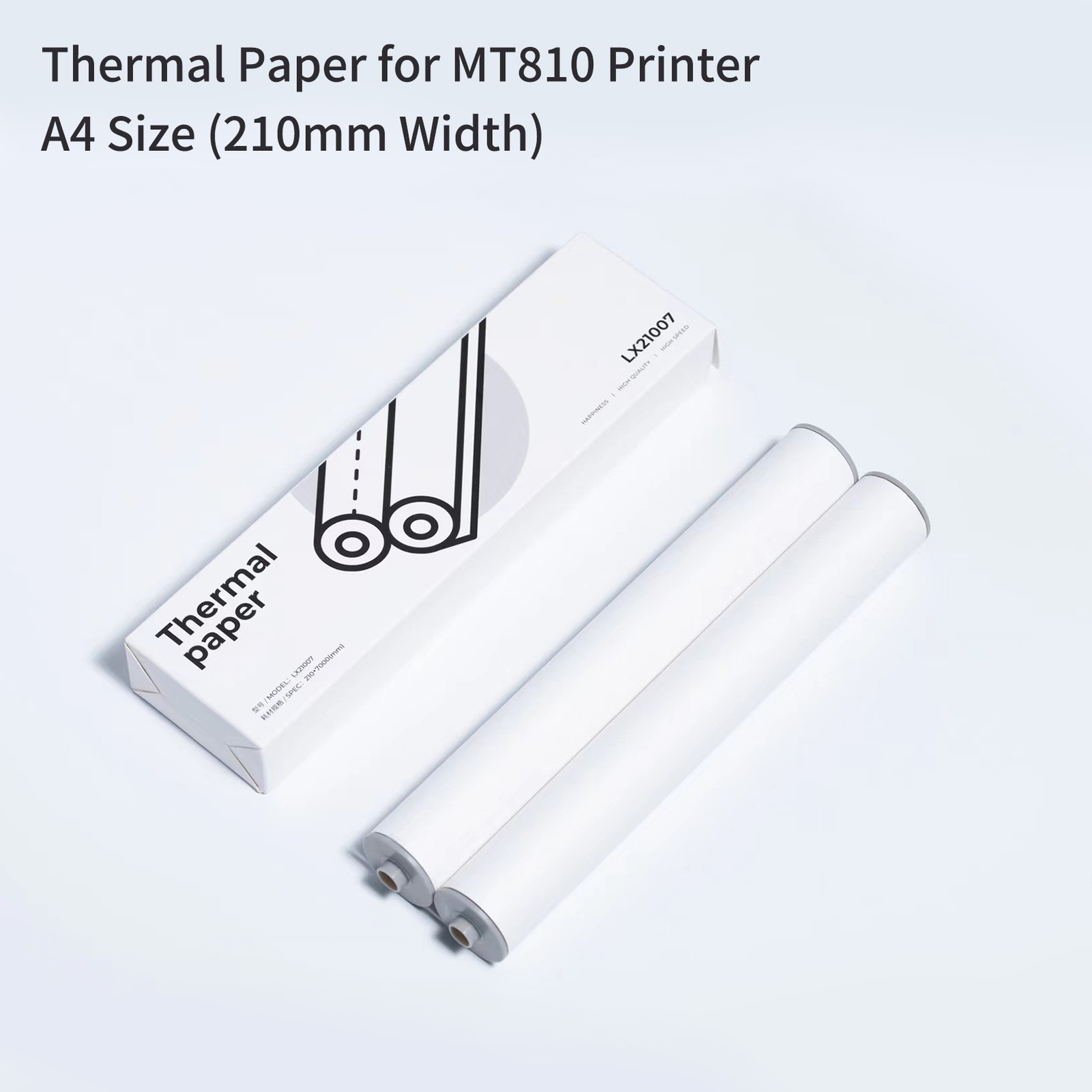 2 Rolls A4 Thermal Printer Paper for MT810 Thermal Printer Portable Printer