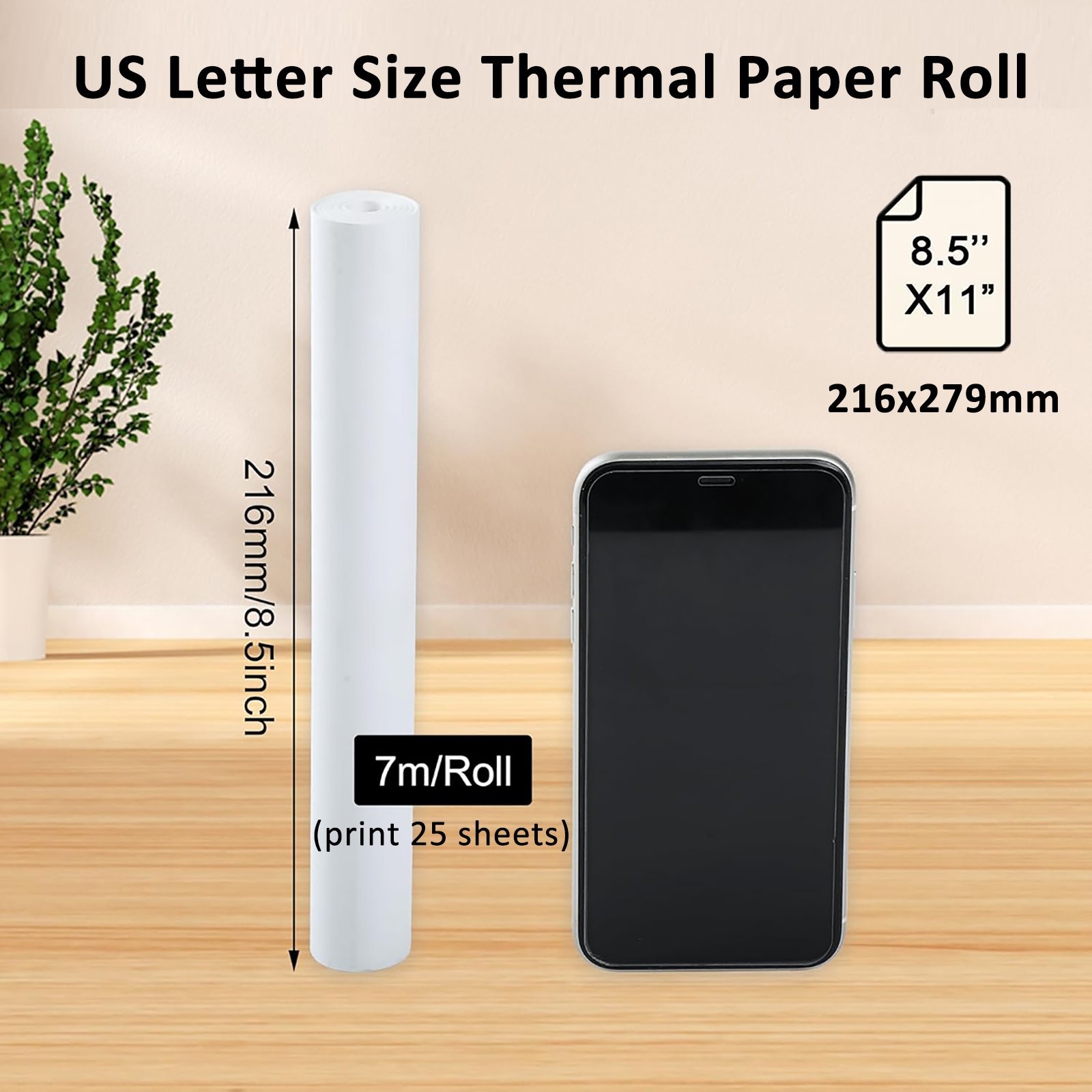 2-20 Rolls A4 Thermal Printer Paper 8.5″x11″ US Letter Size for M08F M832 lot