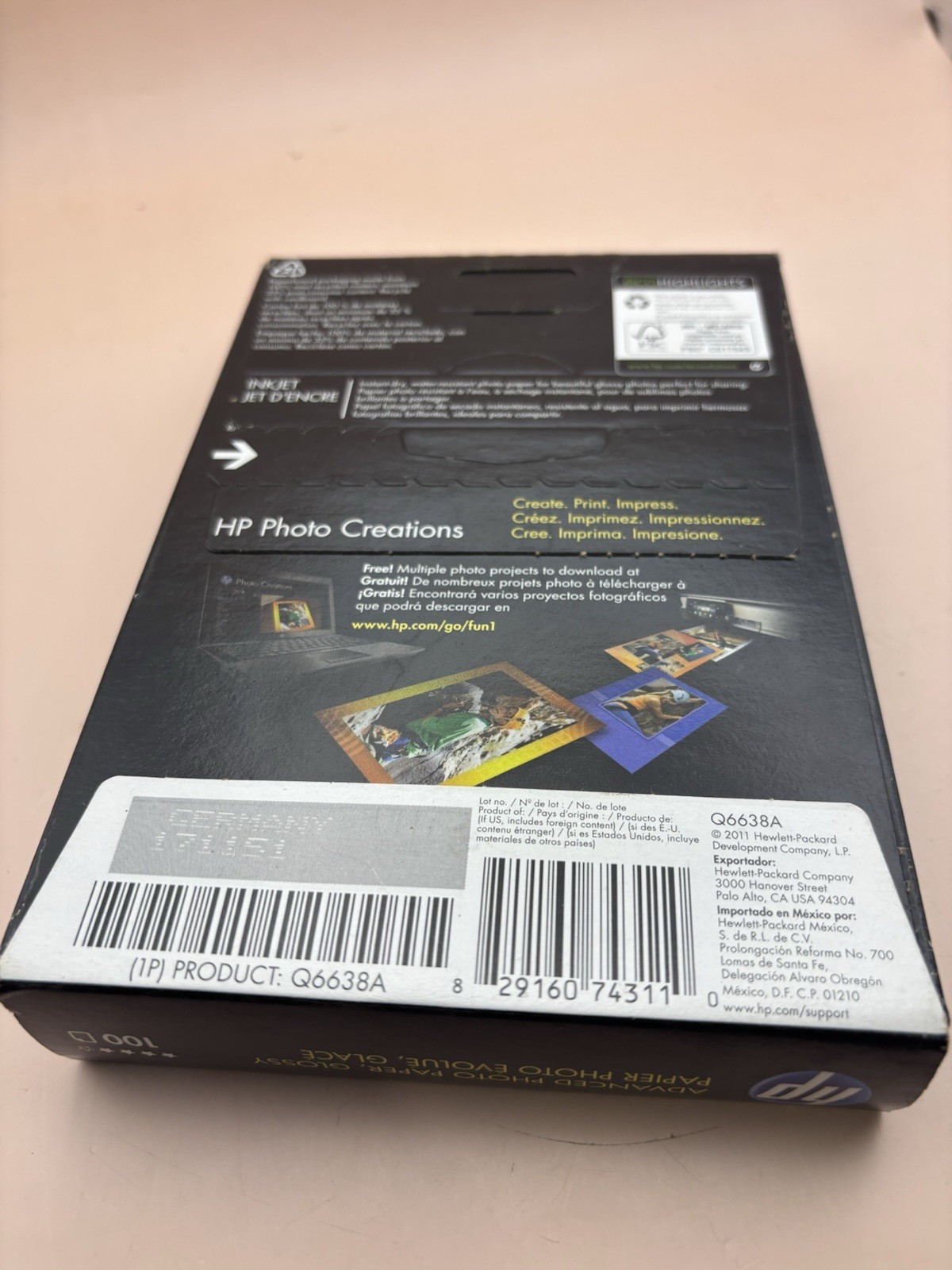 HP Advanced Photo Glossy Q6638A Paper 100 Sheets 4×6 66lb All InkJet Printers