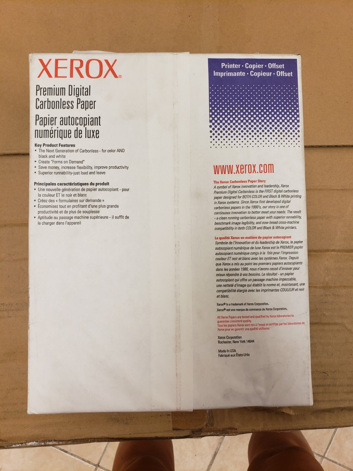 Xerox 8.5X11 Carbonless Paper White/Canary 3R12421 2 Part Straight 2500 Sheets