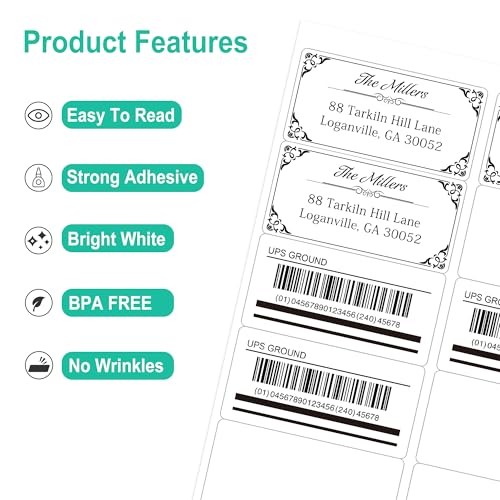 2″ x 4″ Label Stickers – Printable White – 500 Sheets – Laser/Inkjet Printing