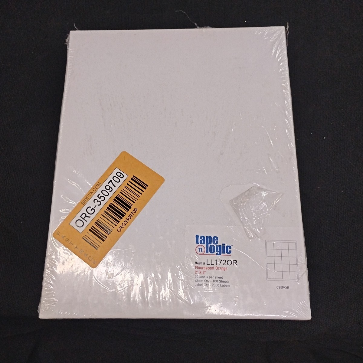 2,000-Count Tape Logic LL1720R Flourescent Orange 2″ x 2″ Labels