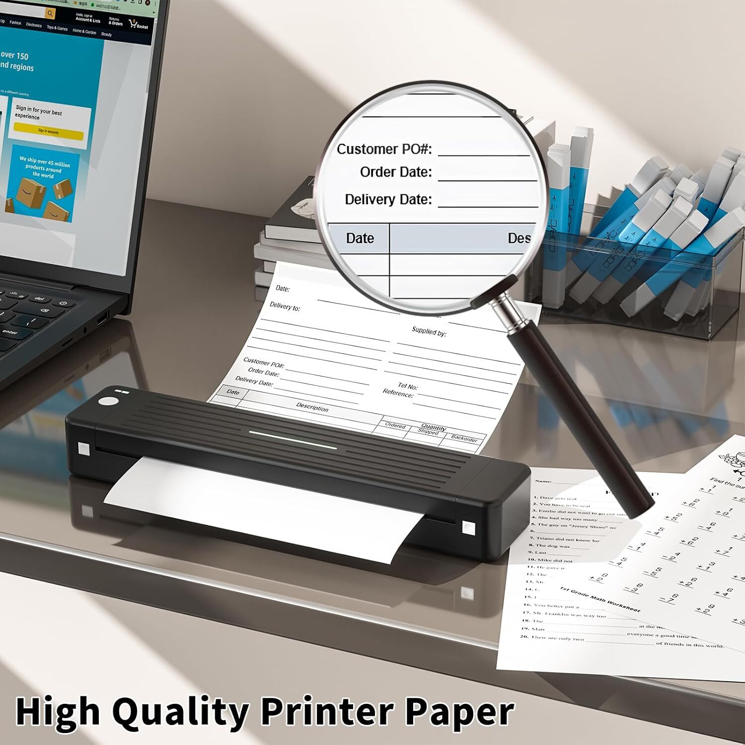 100 Sheets A4 Thermal Printer Paper 8.5×11″ for M08F M832 M834 Portable Printer