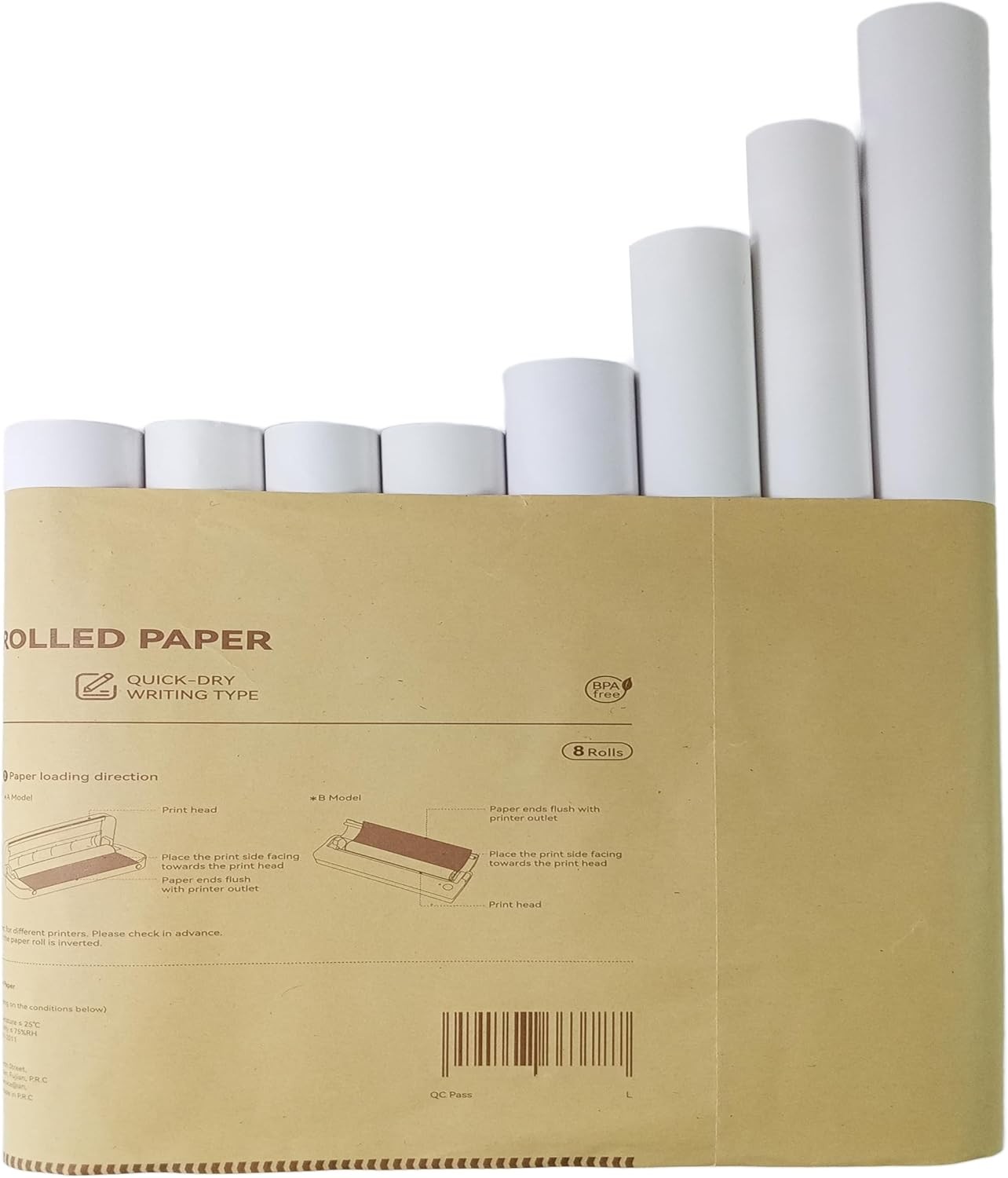 iooioo, 8 rolls, thermal printer paper 8.5×11 Letter, 8 3 years, white