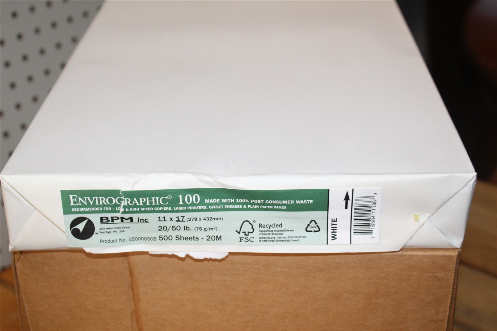 One Case 11×17 Envirographic 100 – 20/50 lb. Multipurpose Printer/Copier Paper