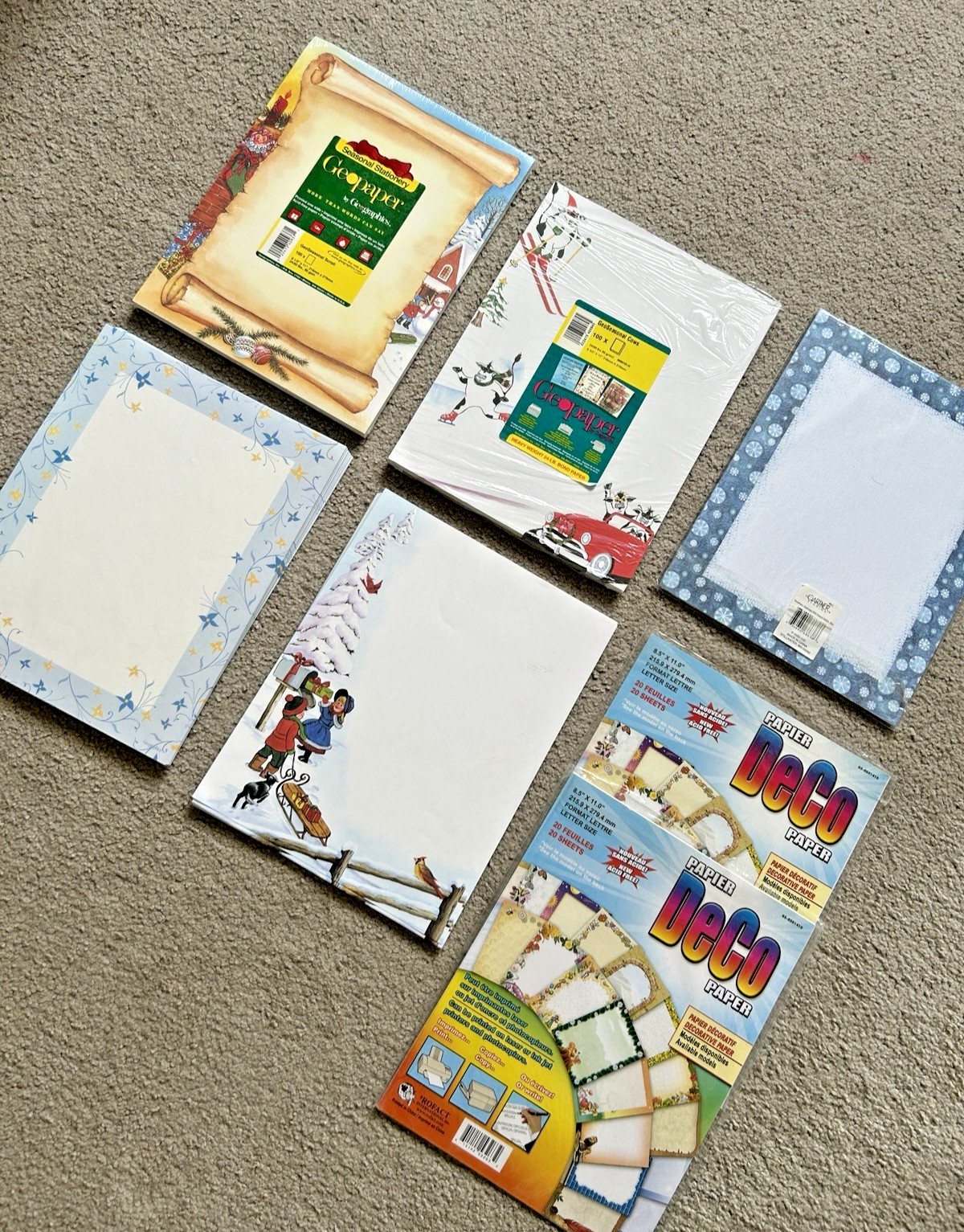 VTG Decorative Printer Paper Lot ~400 Sheets GeoPaper Gartner Letterhead 8.5×11