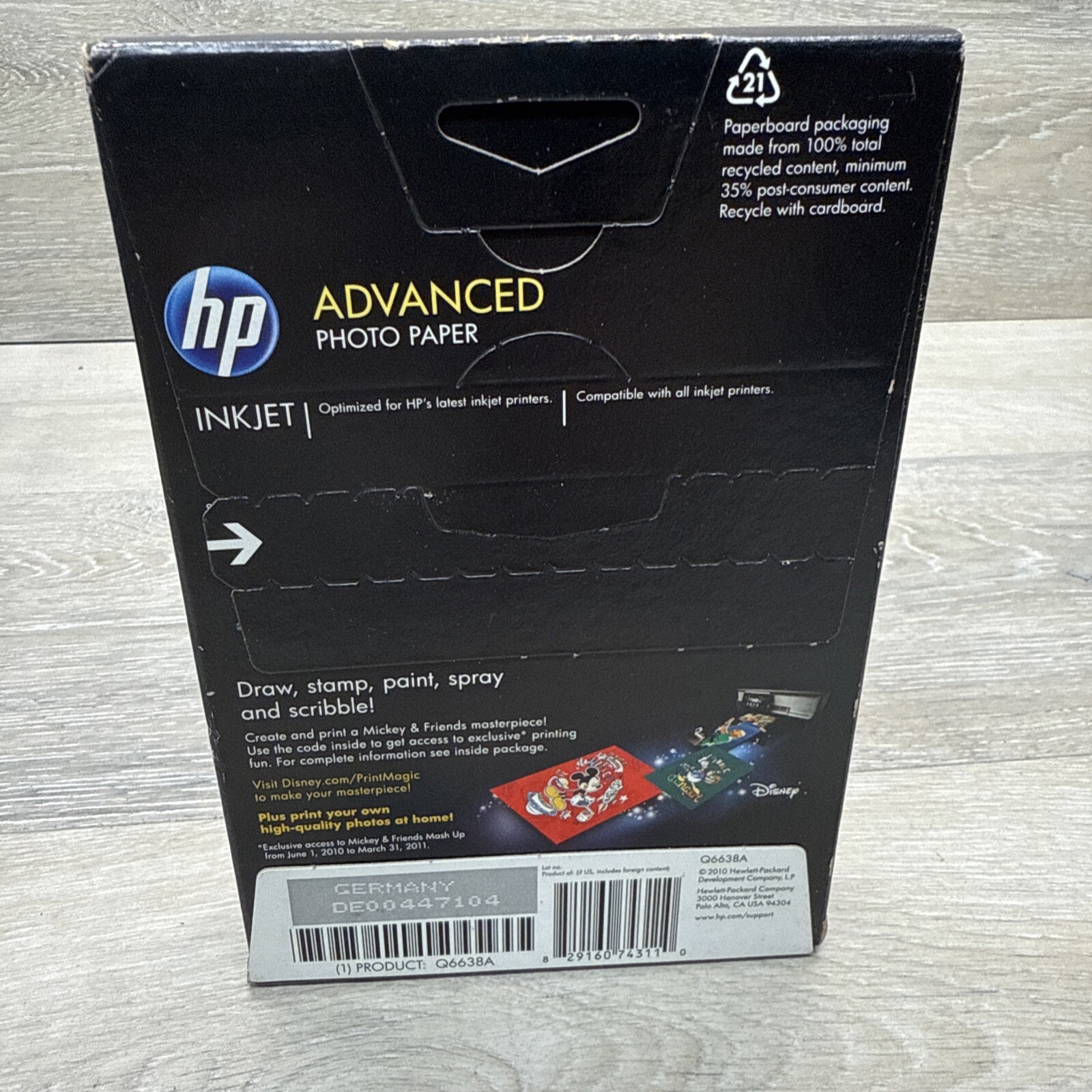 HP Advanced Photo Glossy Q6638A Paper 100 Sheets 4×6 66lb All InkJet Printers