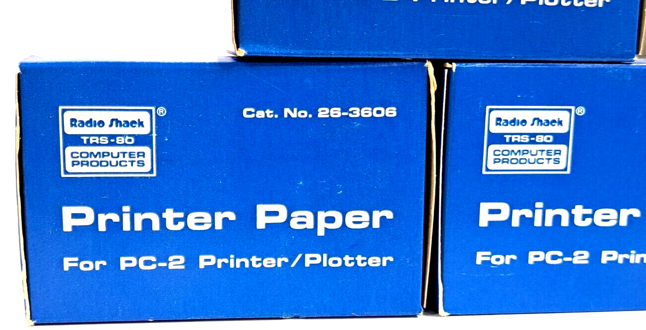RADIO SHACK PRINTER PAPER PC-2 PRINTER/PLOTTER CAT NO. 26-3606 **LOT OF 3**