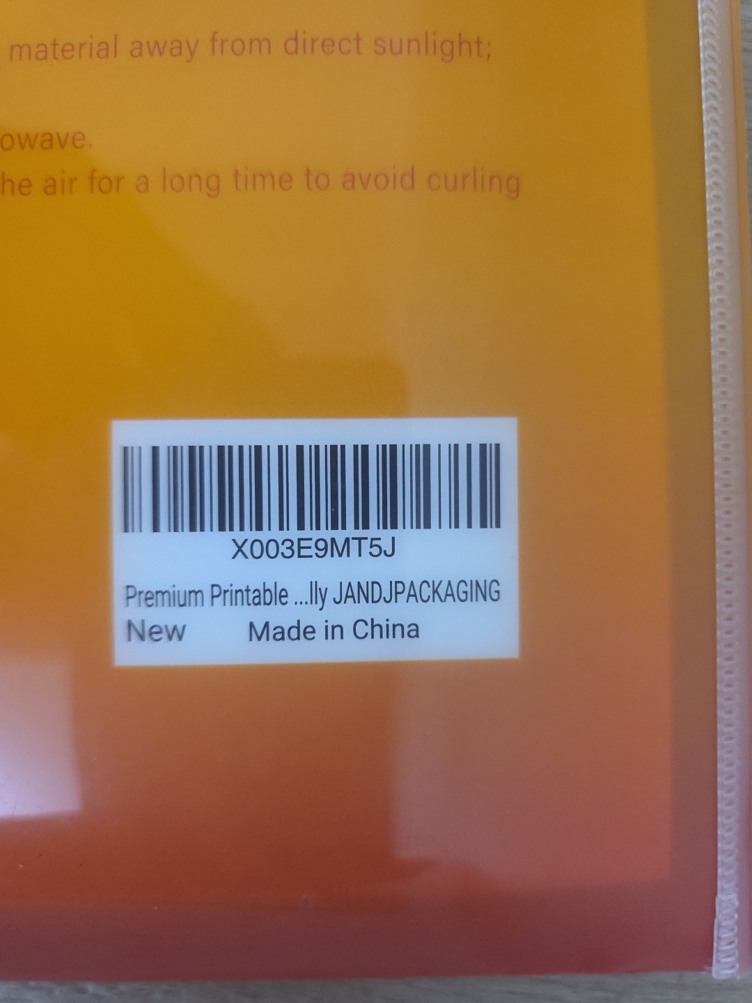 JANDJPACKAGING Premium Printable Vinyl Sticker Paper – for Inkjet and Laser…